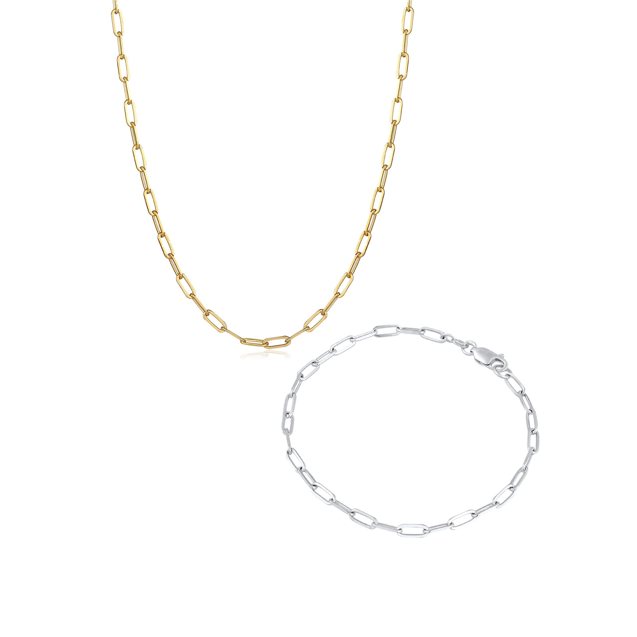 Zweifarbig - Elli | Schmuckset Bicolor | 925 Sterling Silber vergoldet