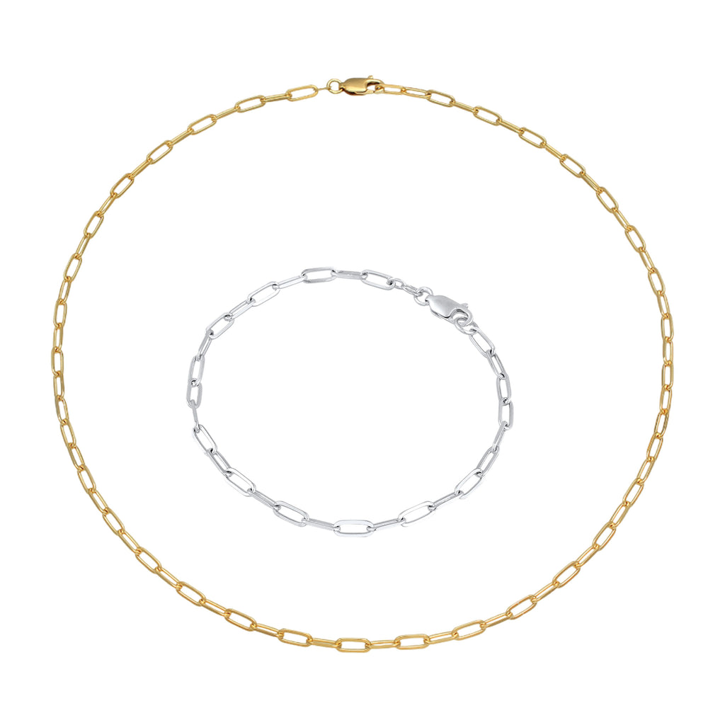 Zweifarbig - Elli | Schmuckset Bicolor | 925 Sterling Silber vergoldet