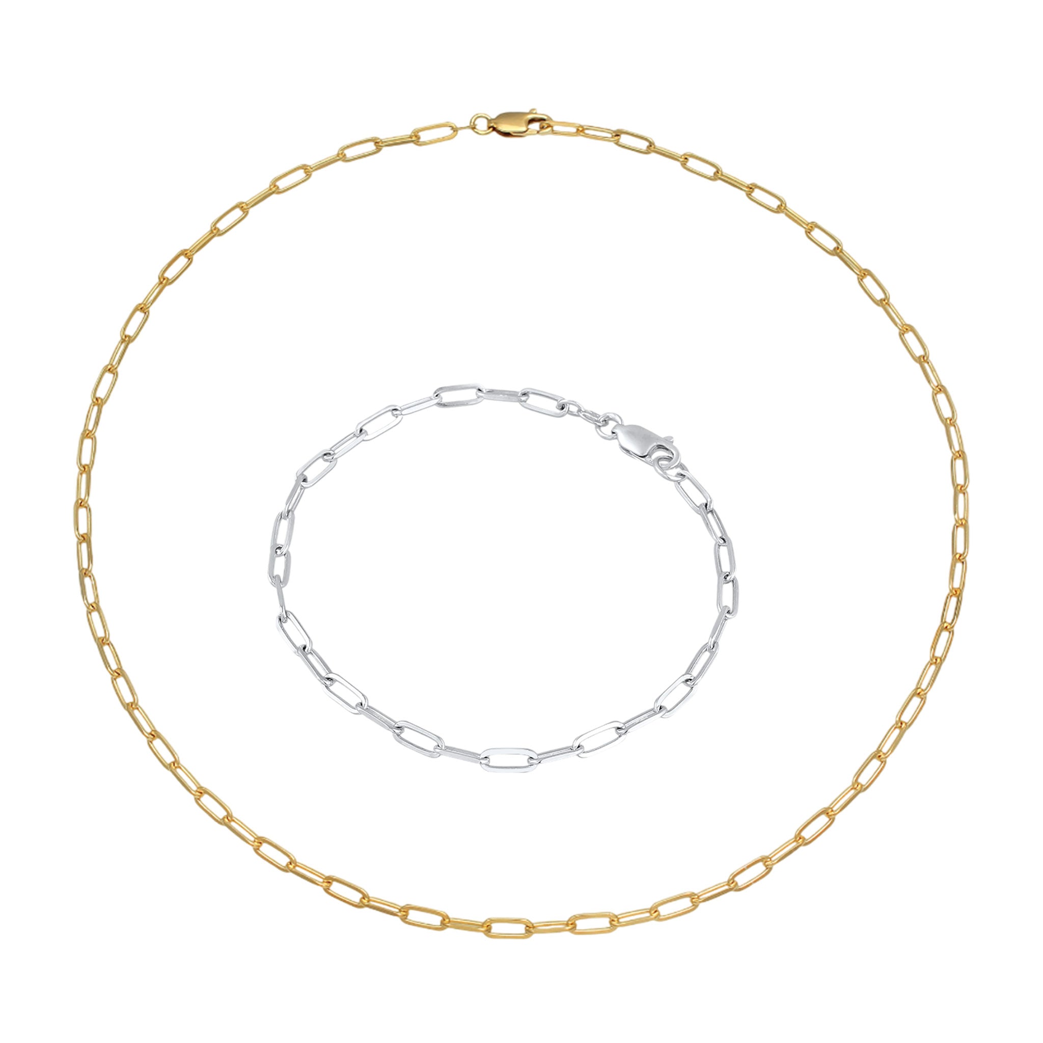 Zweifarbig - Elli | Schmuckset Bicolor | 925 Sterling Silber vergoldet