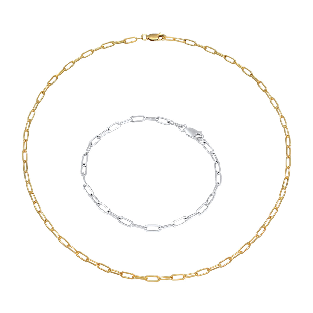 Zweifarbig - Elli | Schmuckset Bicolor | 925 Sterling Silber vergoldet