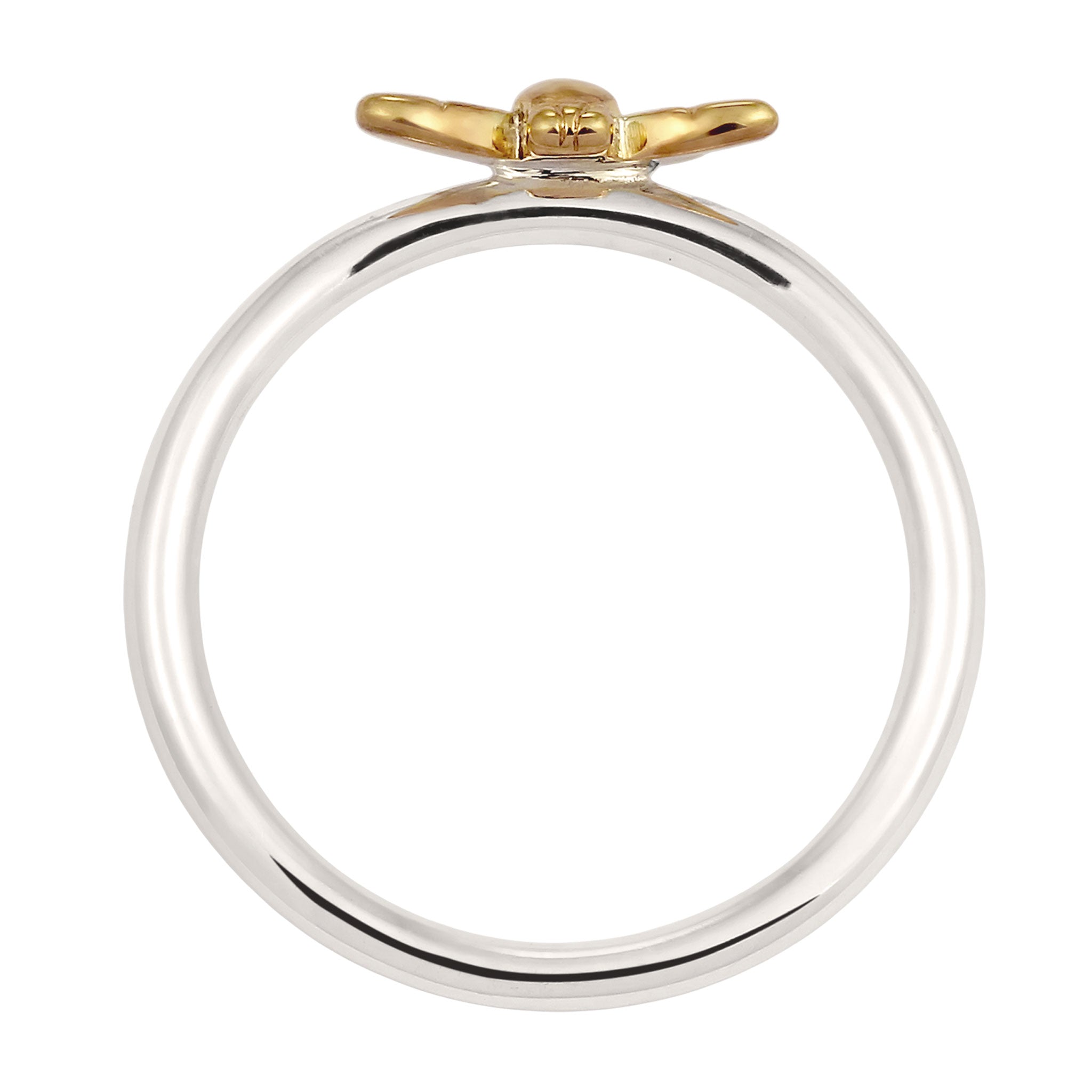 Zweifarbig - Elli | Ring Biene Symbol Bicolor | 925 Sterling Silber vergoldet