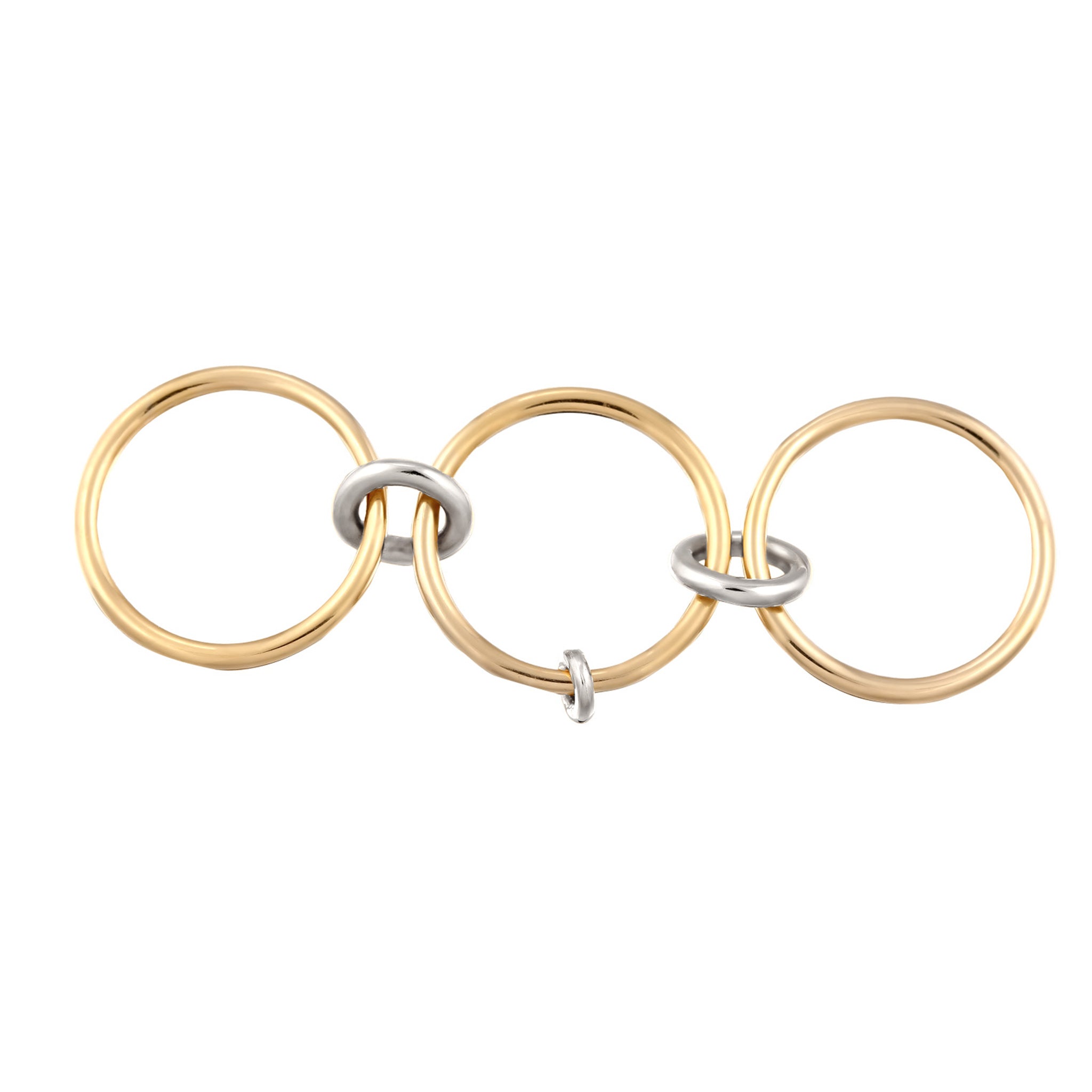 Bunt - Elli | Stapelring Knoten Bicolor | 925 Sterling Silber vergoldet