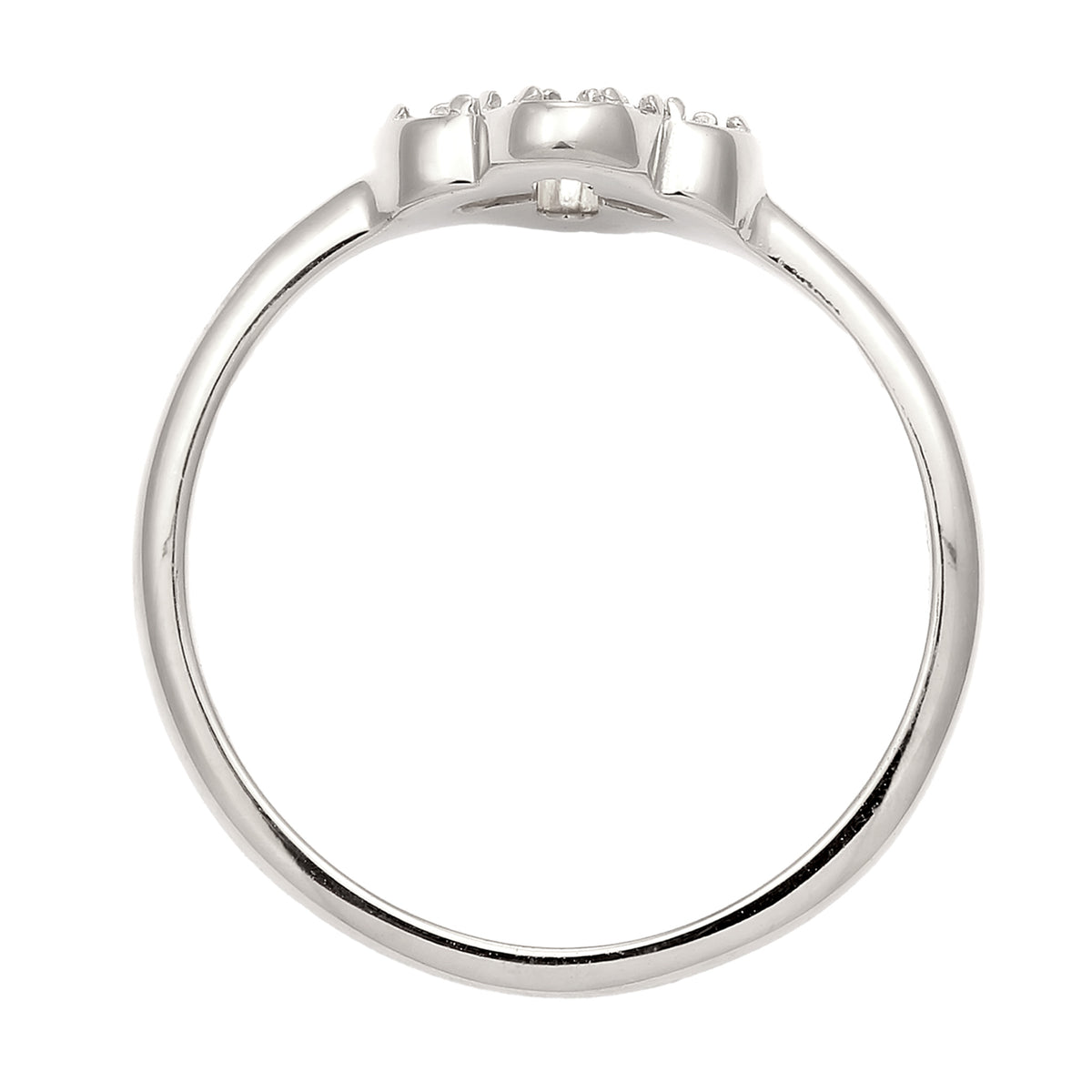 Silber - Elli | Ring Kleeblatt | Mit Kristallen von Swarovski® (Weiß) | 925 Sterling Silber