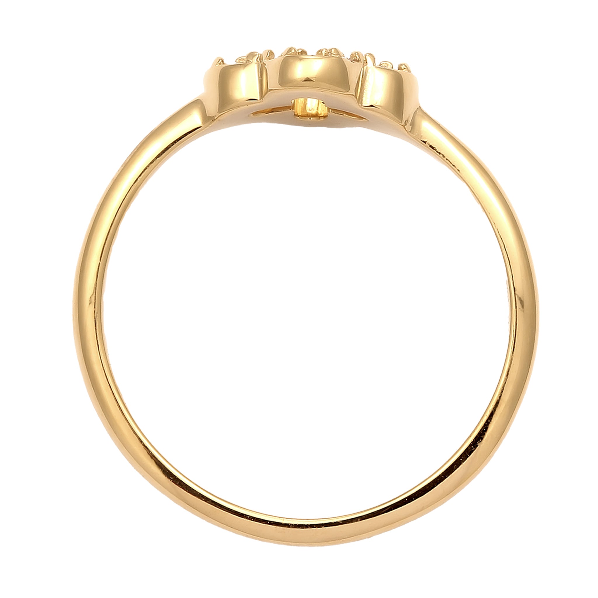 Gold - Elli | Ring Kleeblatt | Mit Kristallen von Swarovski® (Weiß) | 925 Sterling Silber vergoldet