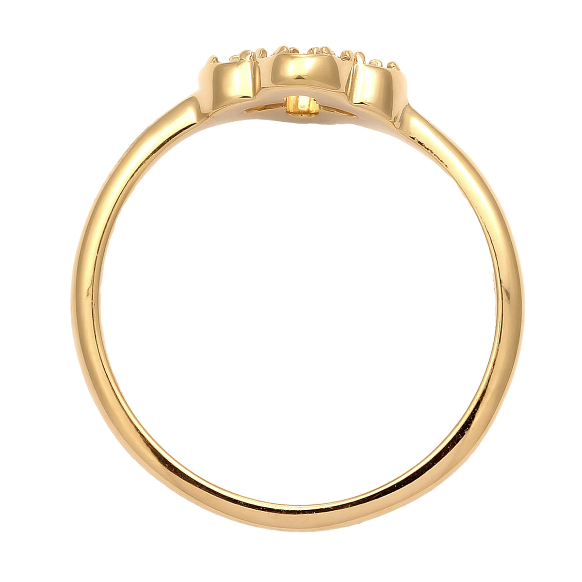Gold - Elli | Ring Kleeblatt | Mit Kristallen von Swarovski® (Weiß) | 925 Sterling Silber vergoldet