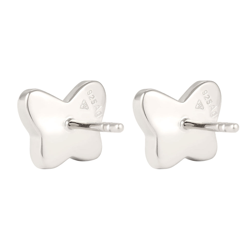 Silber - Elli | Ohrstecker Schmetterling | Mit Kristallen von Swarovski® (Weiß) | 925 Sterling Silber