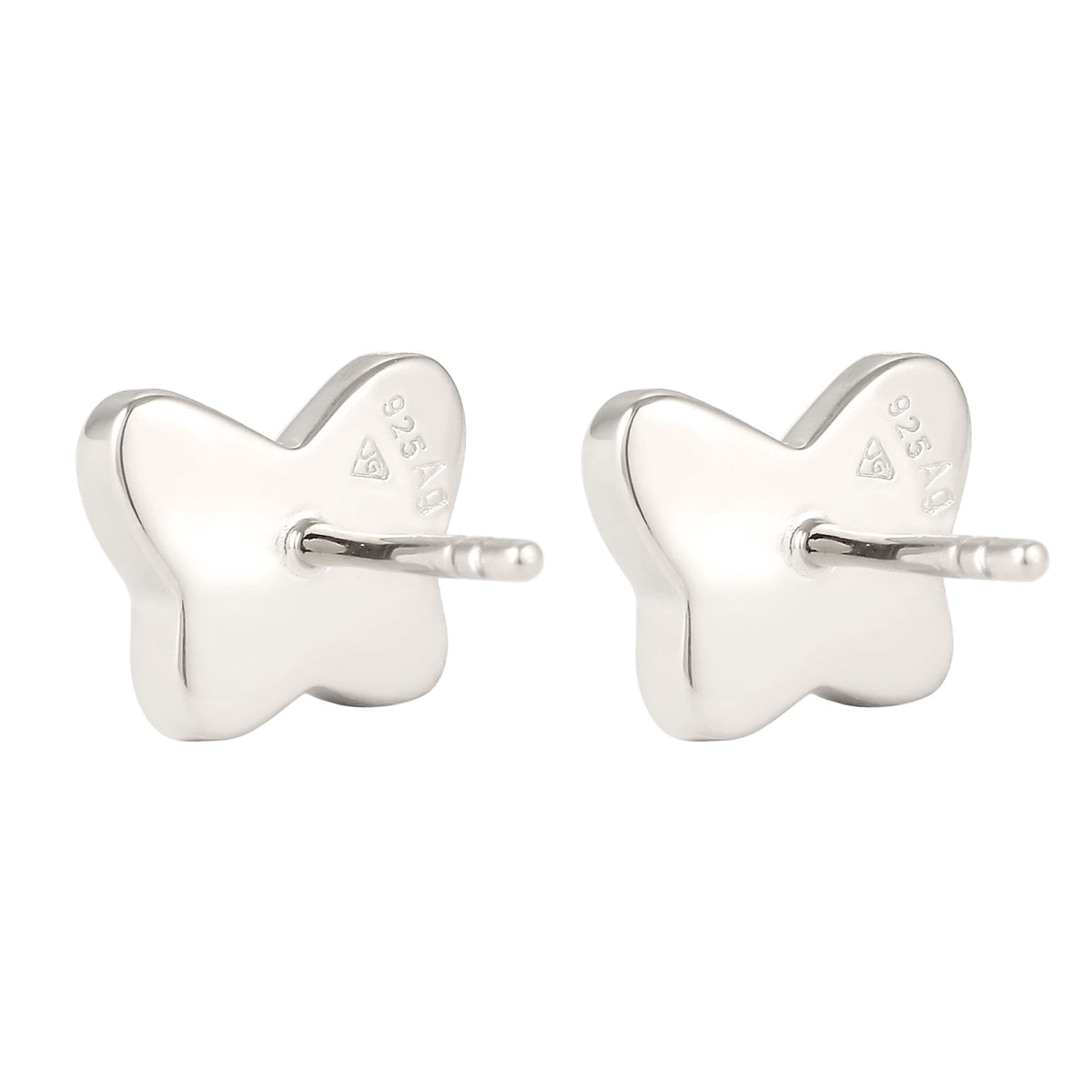 Silber - Elli | Ohrstecker Schmetterling | Mit Kristallen von Swarovski® (Weiß) | 925 Sterling Silber