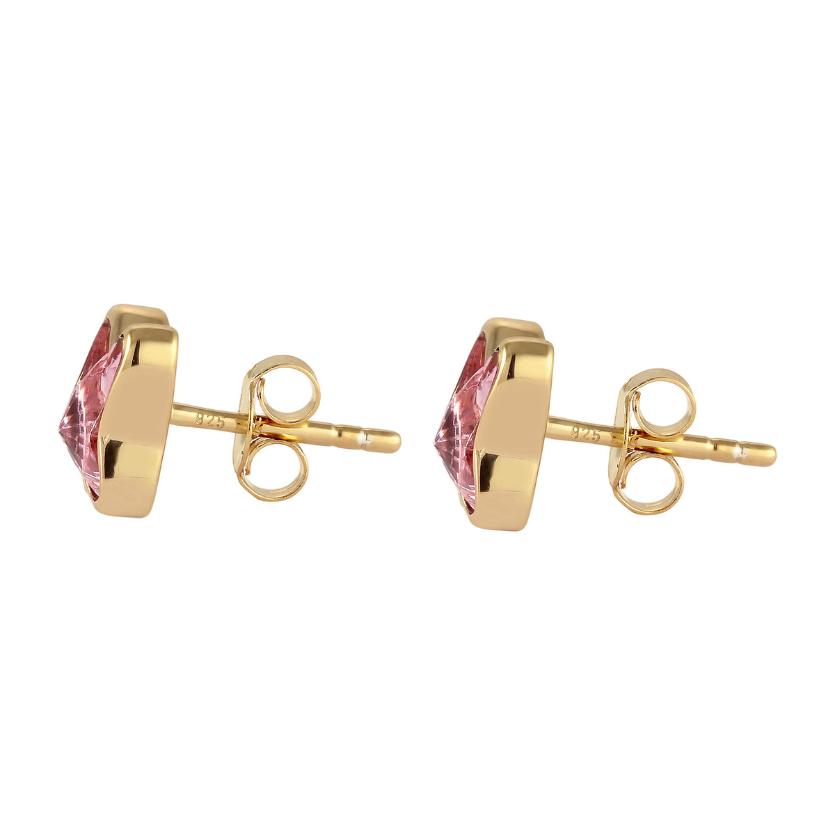 Gold - Elli | Ohrstecker Schmetterling | Mit Kristallen von Swarovski® (Rose) | 925 Sterling Silber vergoldet