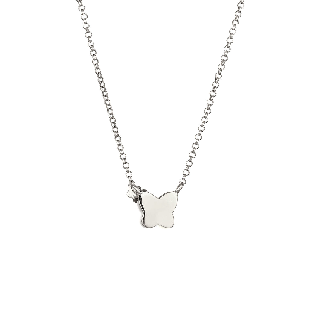 Silber - Nenalina | Halskette Schmetterling | Mit Kristallen von Swarovski® (Weiß) | 925 Sterling Silber