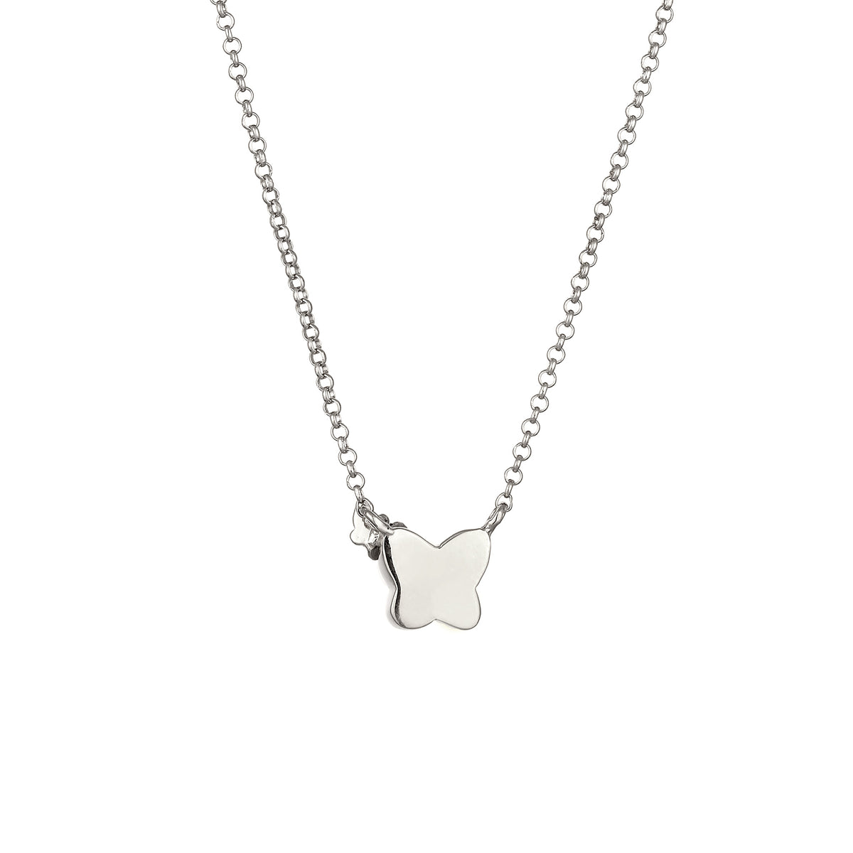 Silber - Nenalina | Halskette Schmetterling | Mit Kristallen von Swarovski® (Weiß) | 925 Sterling Silber
