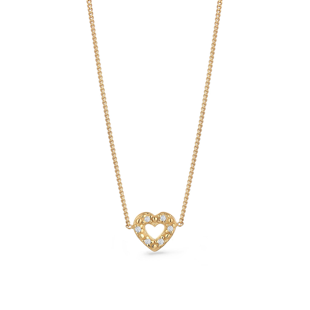 Gold - Elli DIAMONDS | Halskette Herz | Diamant (Weiß, 0.005 ct) | 375 Gelbgold