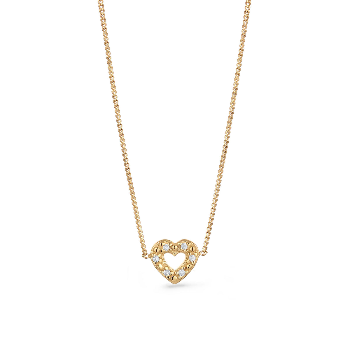 Gold - Elli DIAMONDS | Halskette Herz | Diamant (Weiß, 0.005 ct) | 375 Gelbgold