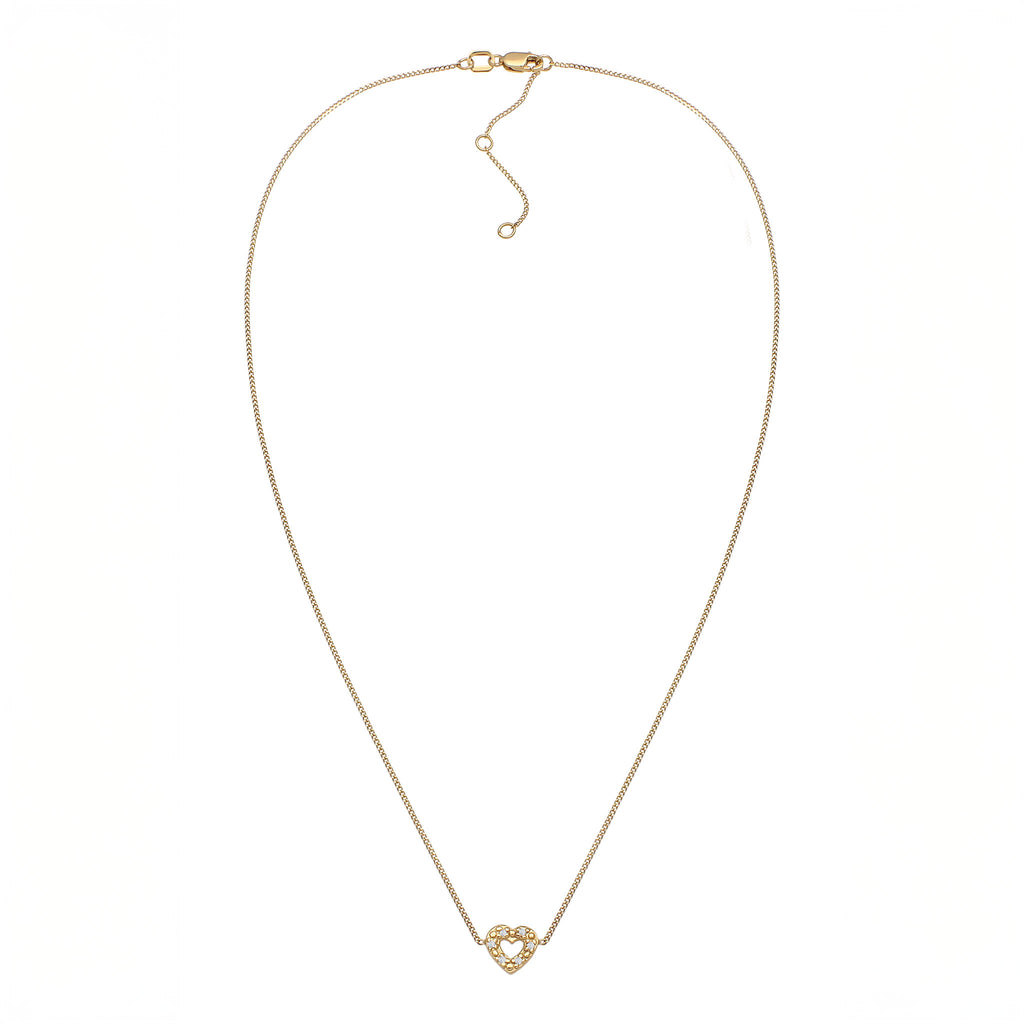 Gold - Elli DIAMONDS | Halskette Herz | Diamant (Weiß, 0.005 ct) | 375 Gelbgold