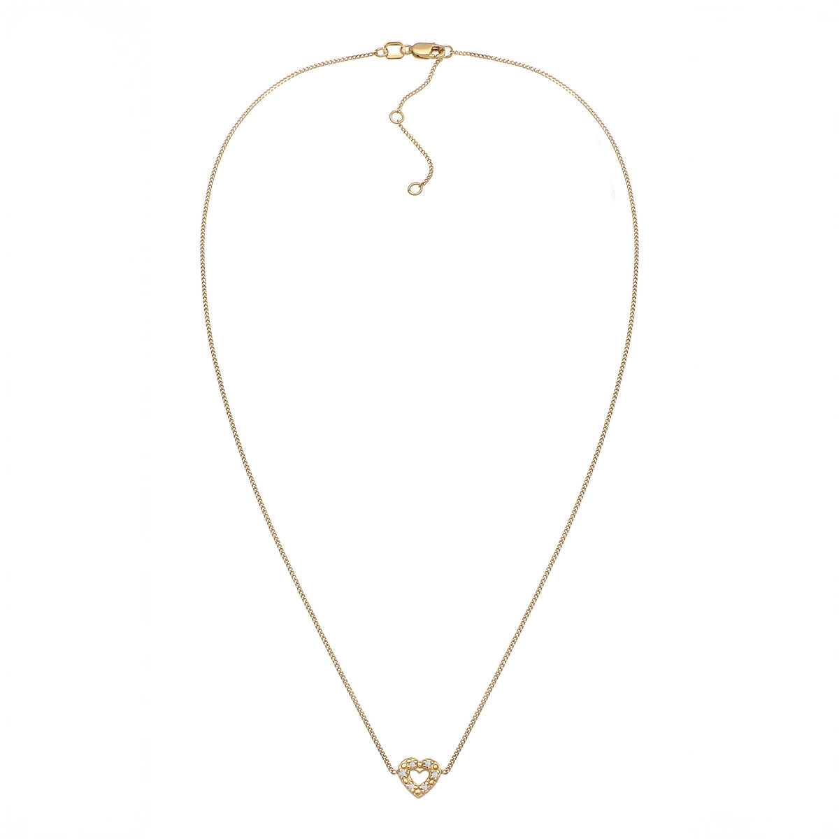 Gold - Elli DIAMONDS | Halskette Herz | Diamant (Weiß, 0.005 ct) | 375 Gelbgold