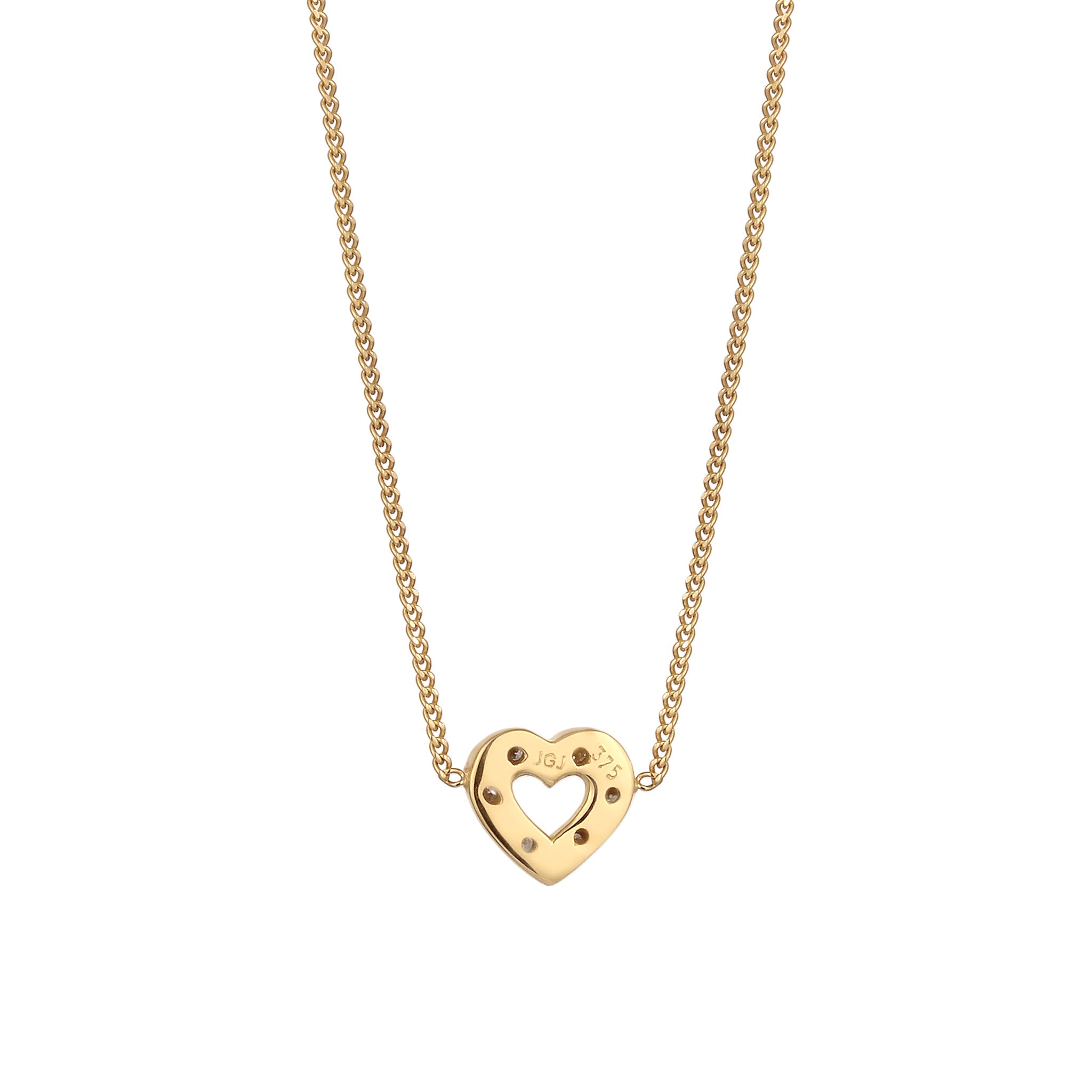 Gold - Elli DIAMONDS | Halskette Herz | Diamant (Weiß, 0.005 ct) | 375 Gelbgold