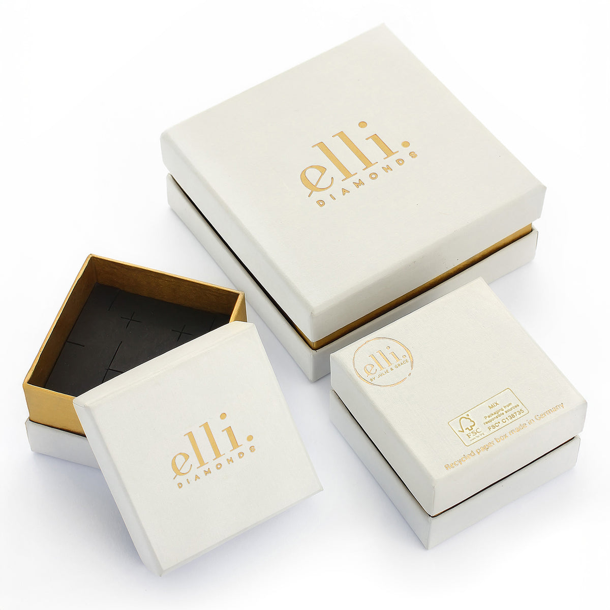 Gold - Elli DIAMONDS | Halskette Herz | Diamant (Weiß, 0.005 ct) | 375 Gelbgold