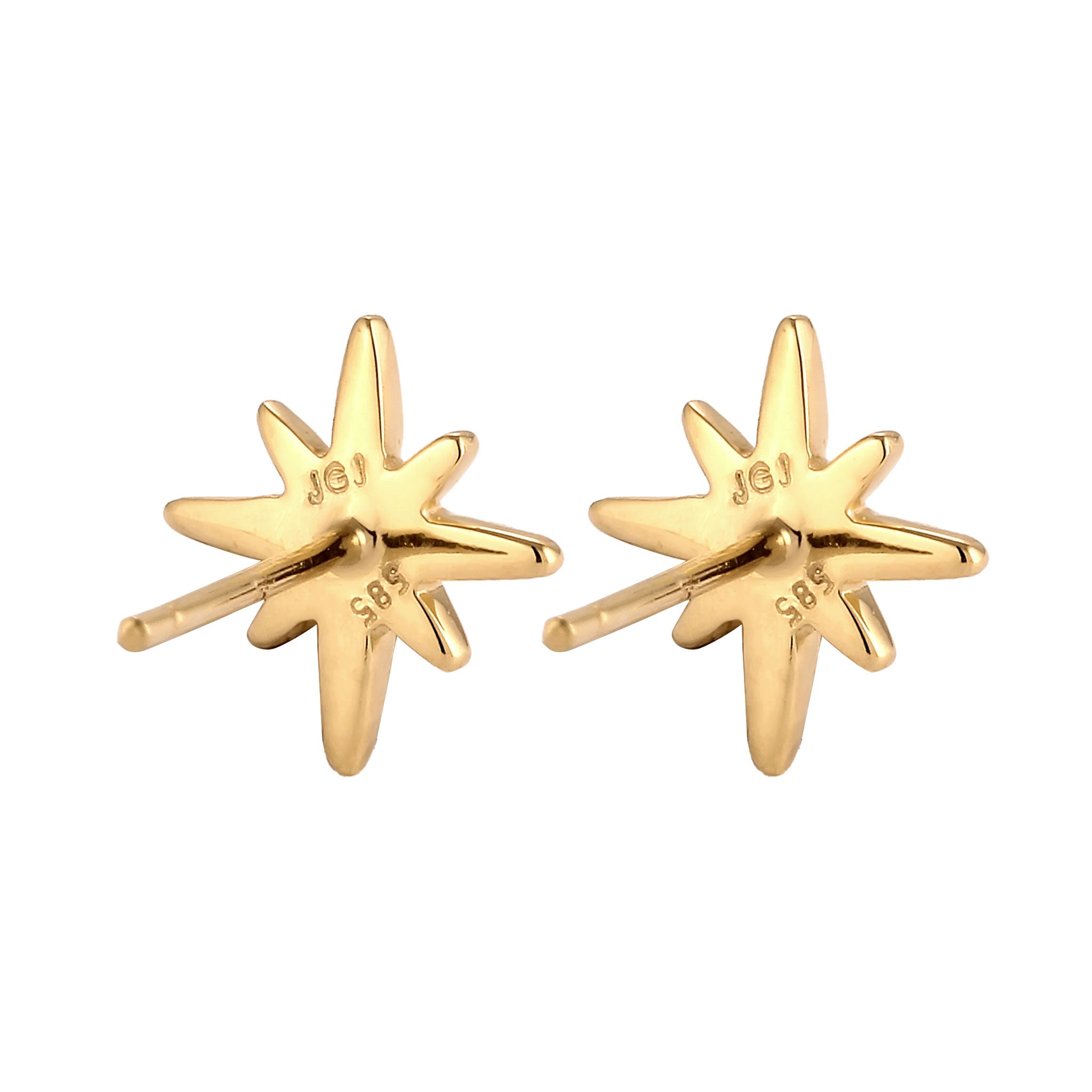 Gold - Elli DIAMONDS | Ohrstecker Stern | Lab Grown Diamant (Weiß, 0.015 ct) | 585 Gelbgold