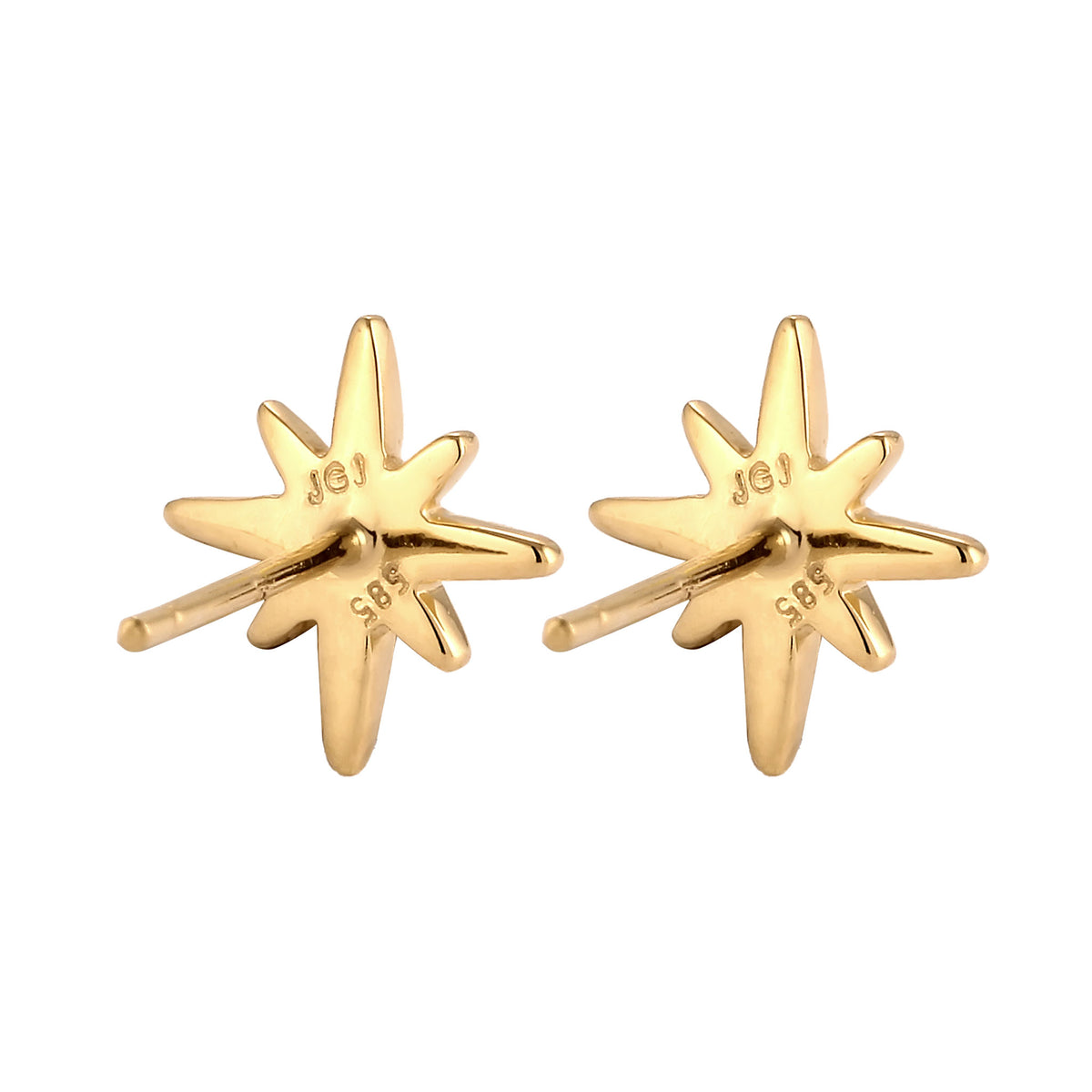 Gold - Elli DIAMONDS | Ohrstecker Stern | Lab Grown Diamant (Weiß, 0.015 ct) | 585 Gelbgold