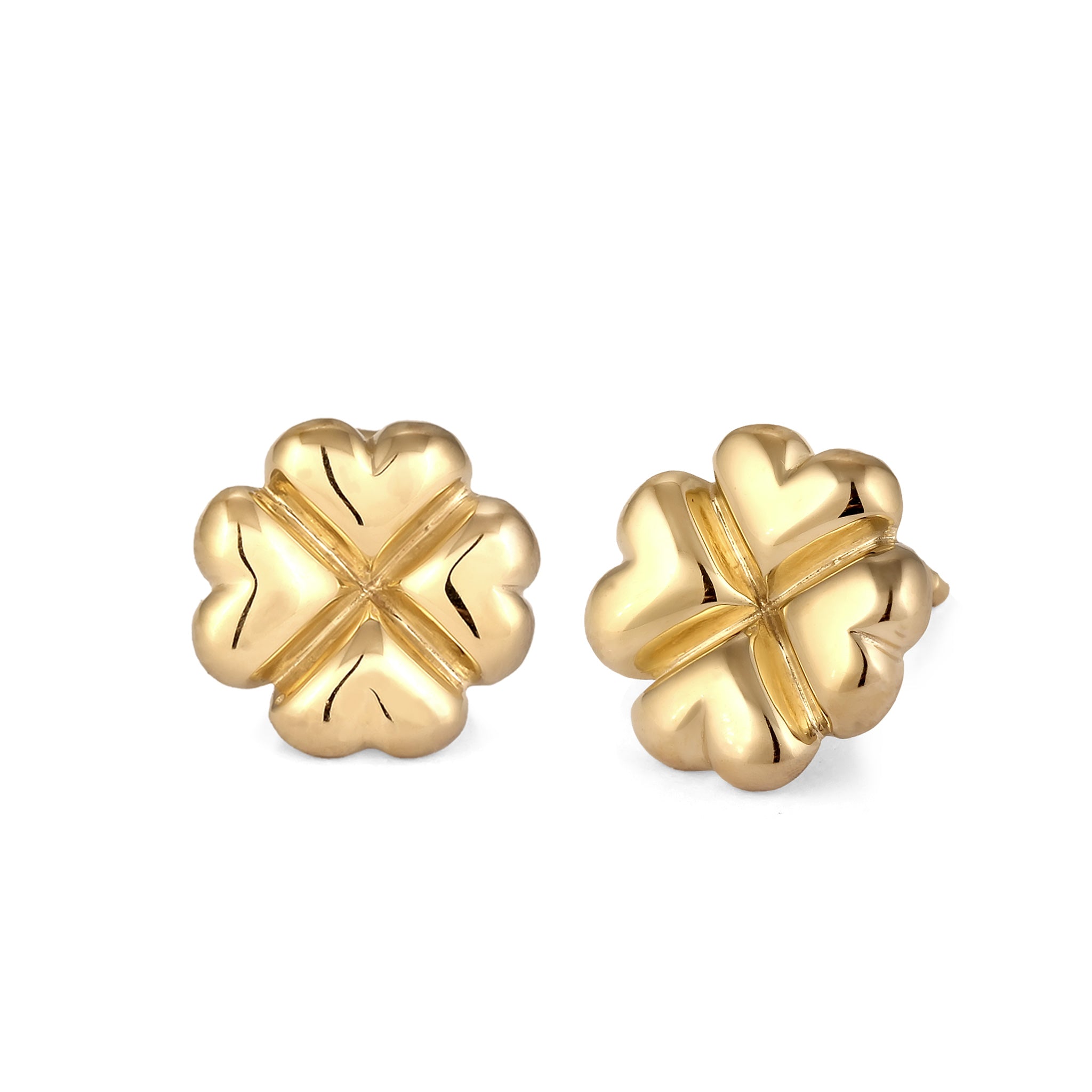 Gold - Elli | Ohrstecker Kleeblatt | 925 Sterling Silber vergoldet