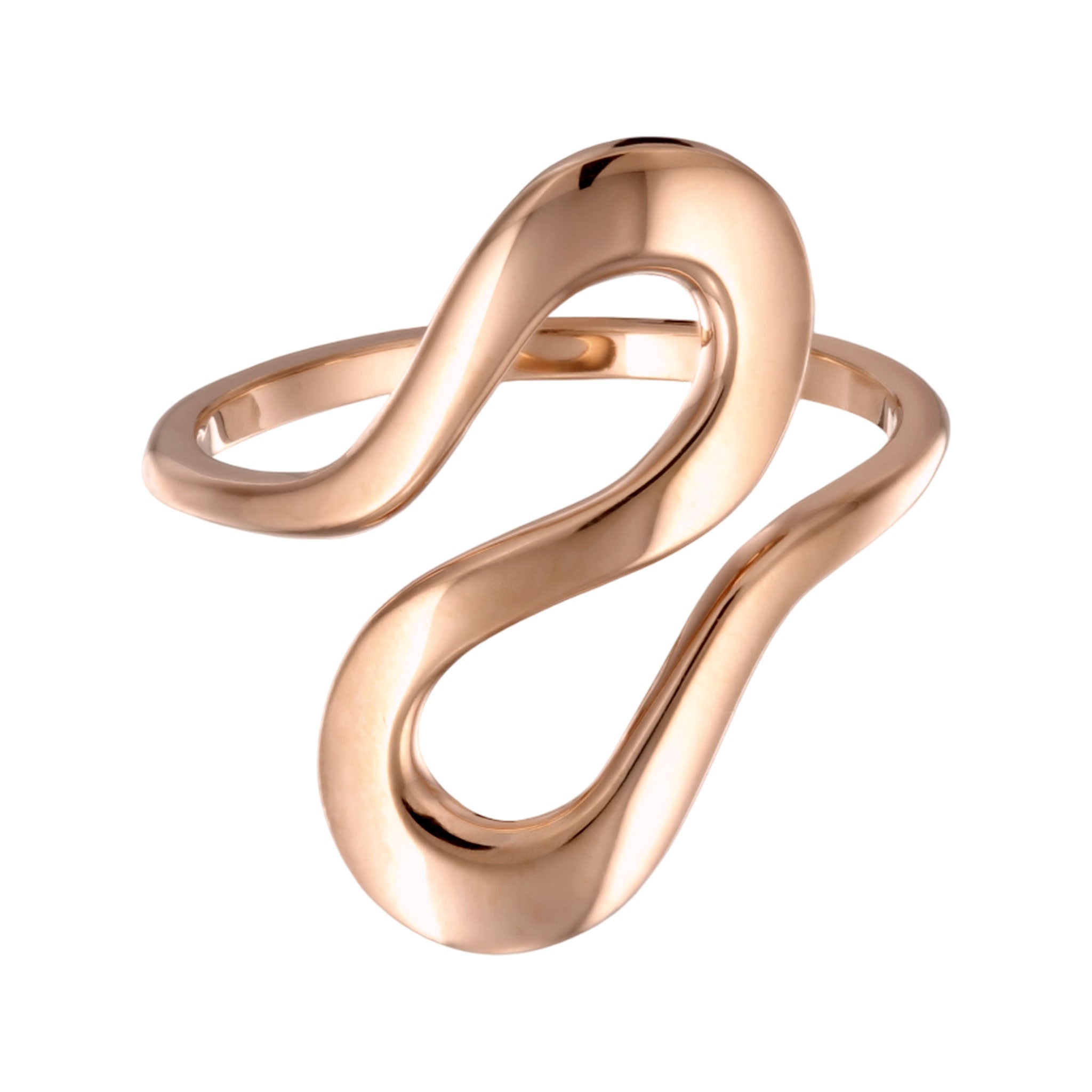 Roségold - Elli | Ring Welle | 925er Sterling Silber Rosévergoldet