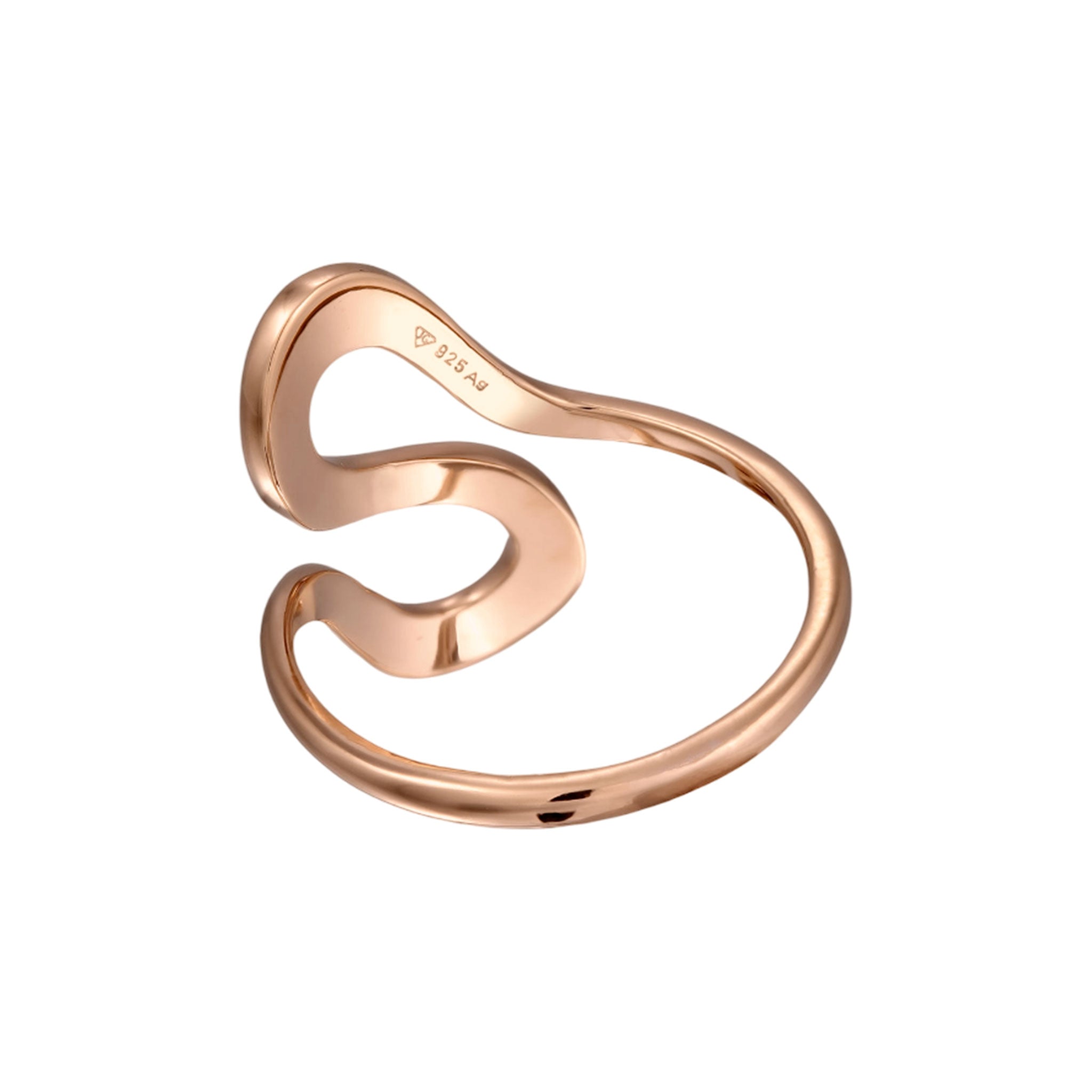 Roségold - Elli | Ring Welle | 925er Sterling Silber Rosévergoldet