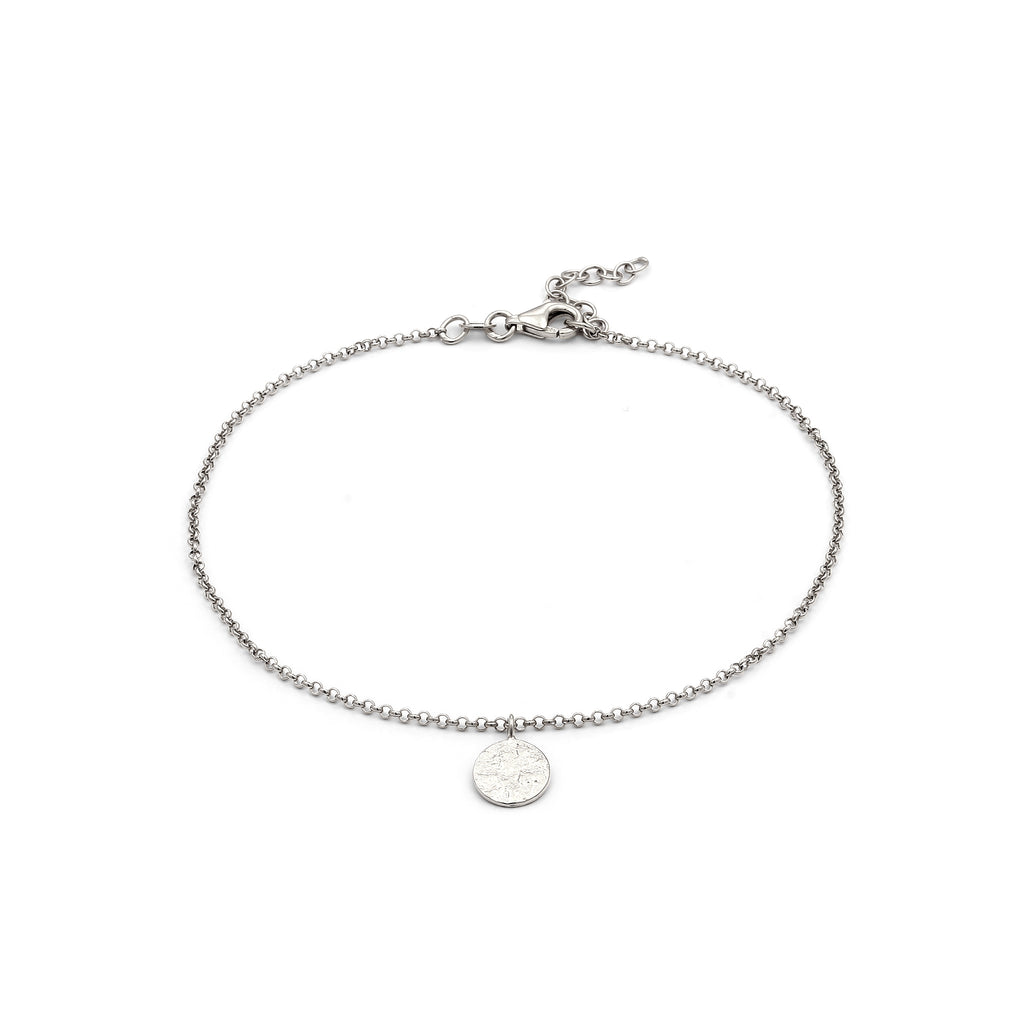 Silber - Elli | Fußkettchen Plättchen | 925 Sterling Silber