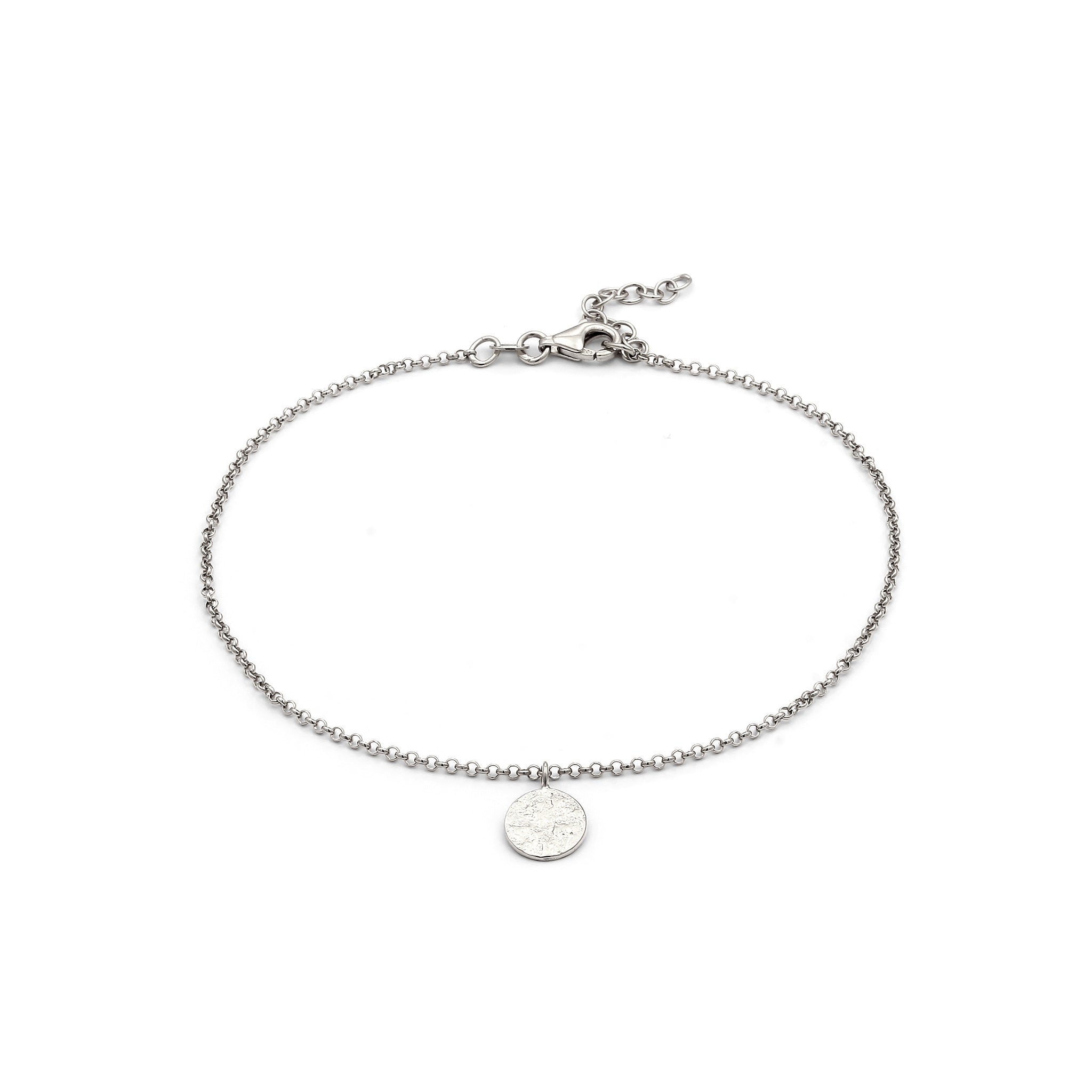 Silber - Elli | Fußkettchen Plättchen | 925 Sterling Silber