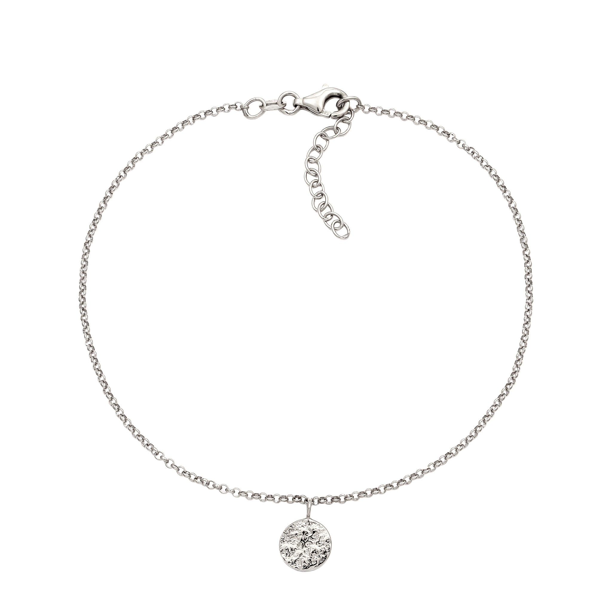 Silber - Elli | Fußkettchen Plättchen | 925 Sterling Silber