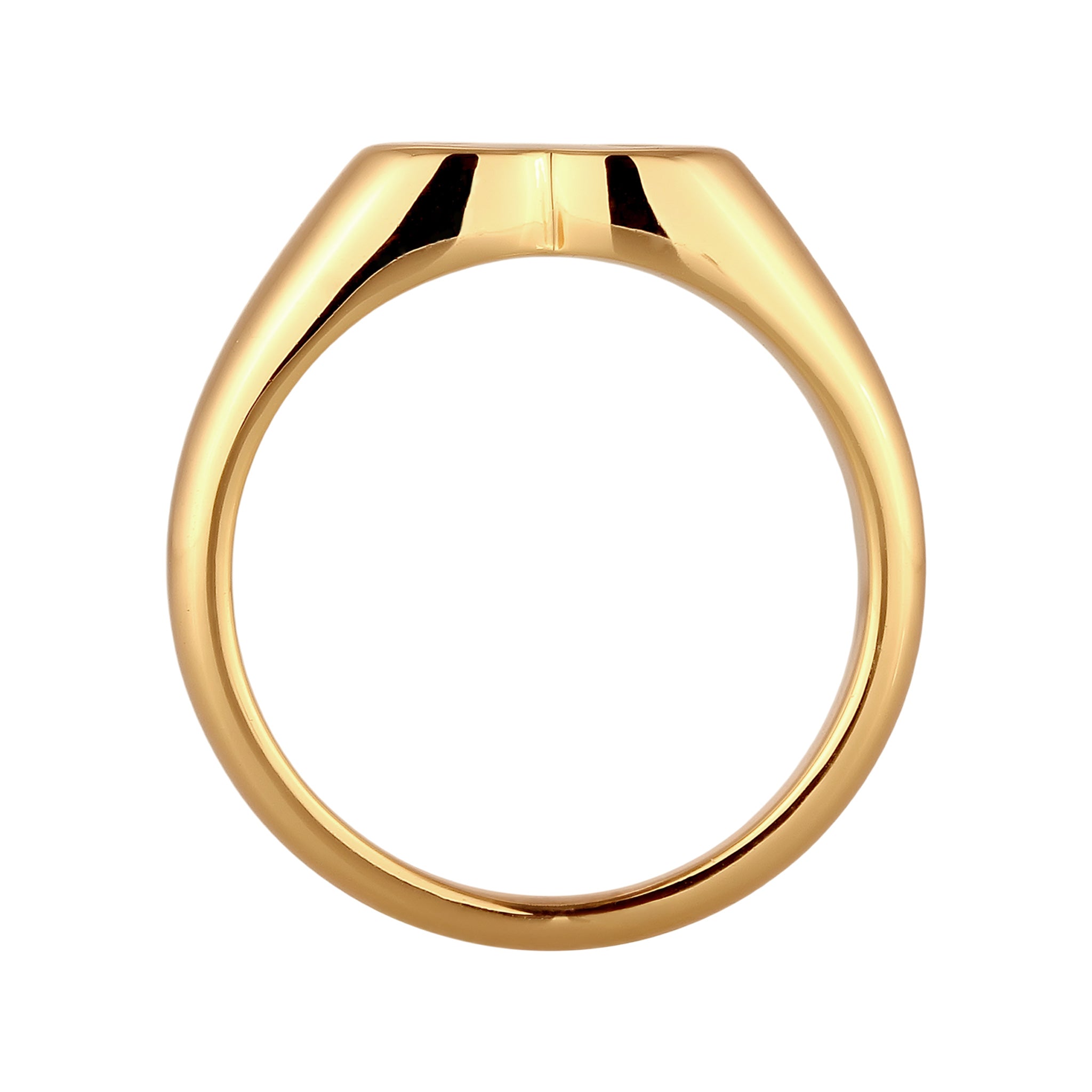 Gold - Elli | Siegelring Herz | Emaille (Schwarz) | Messing