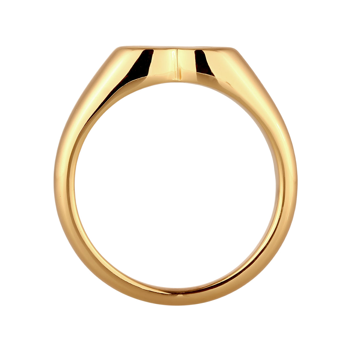 Gold - Elli | Siegelring Herz | Emaille (Schwarz) | Messing