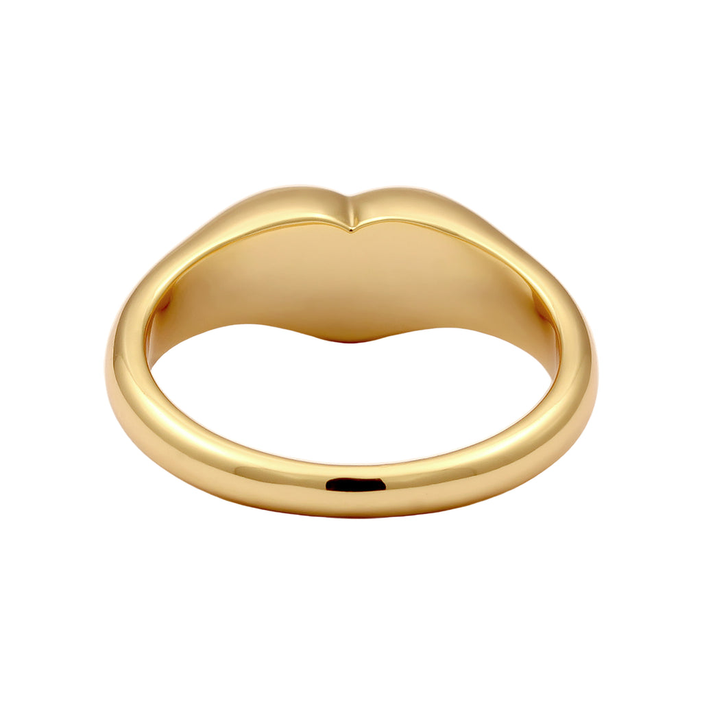 Gold - Elli | Siegelring Herz | Emaille (Schwarz) | Messing