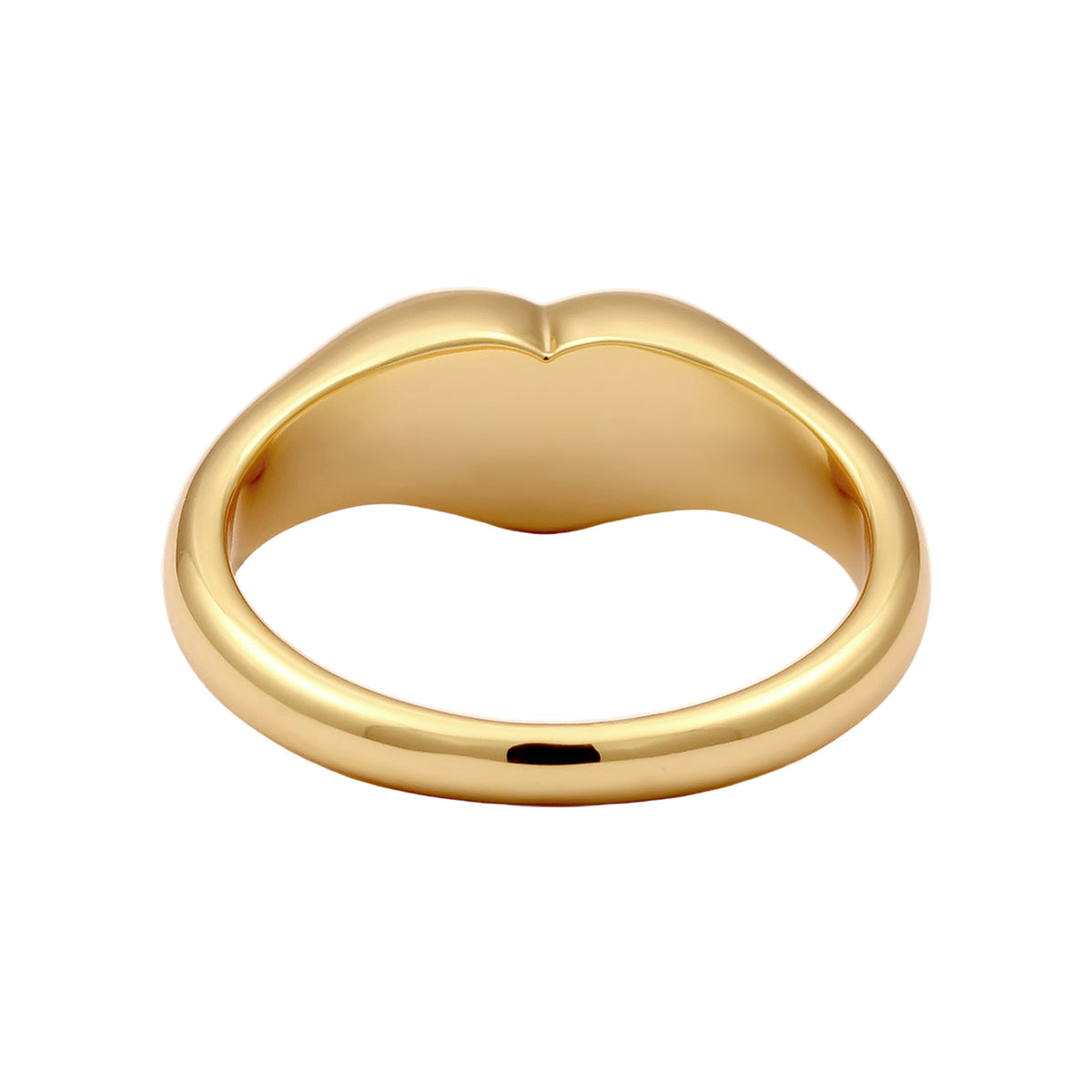 Gold - Elli | Siegelring Herz | Emaille (Schwarz) | Messing