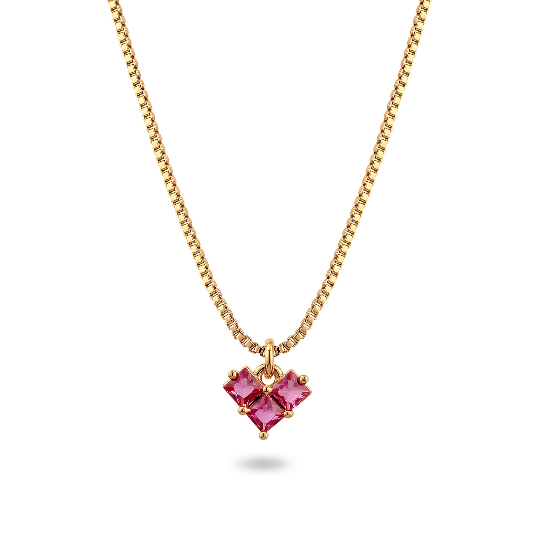 Gold - Elli | Halskette Herz | Kristalle  | Messing