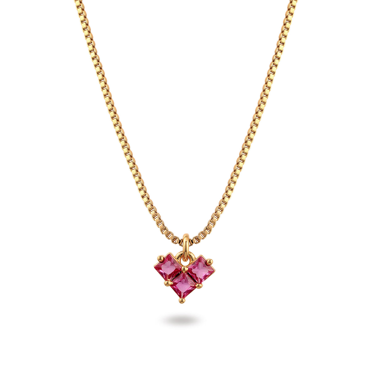 Gold - Elli | Halskette Herz | Kristalle  | Messing