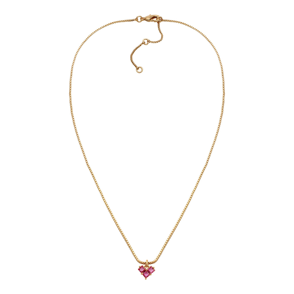 Gold - Elli | Halskette Herz | Kristalle  | Messing