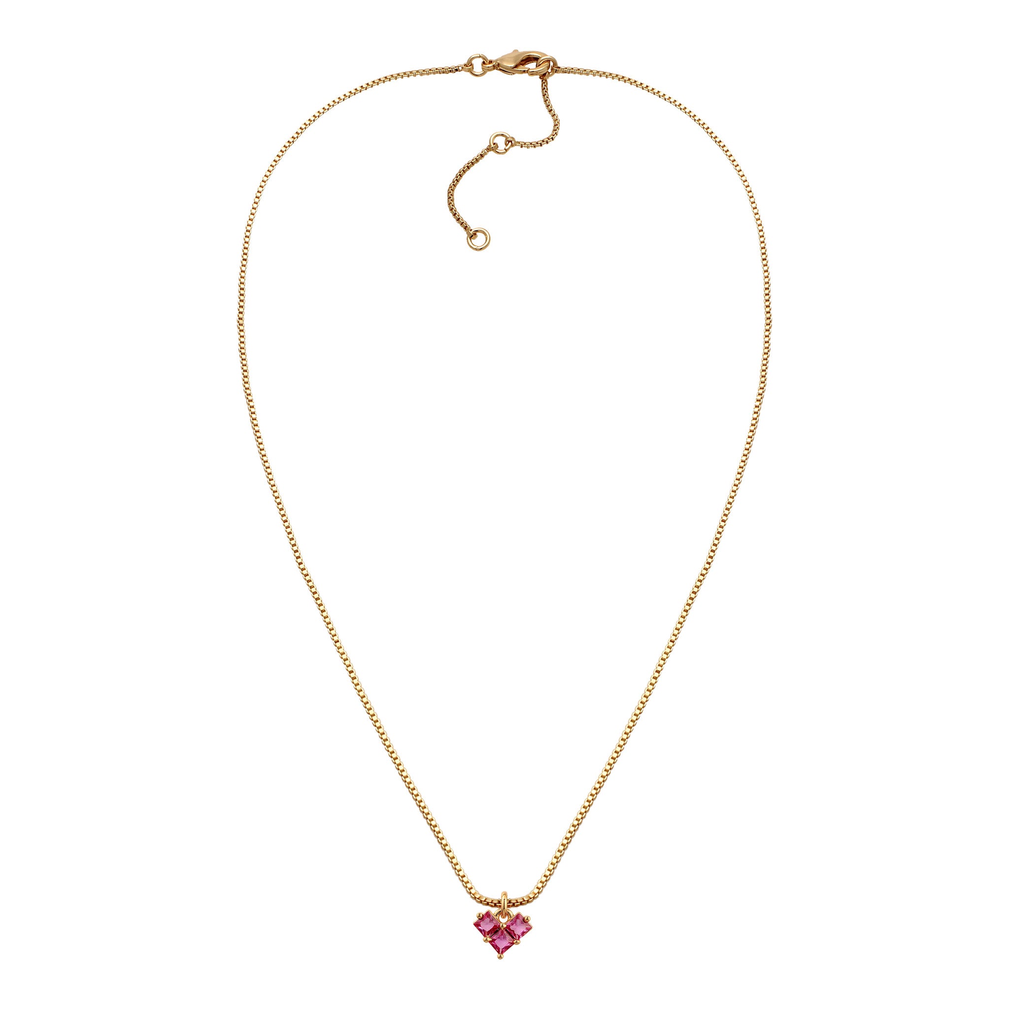 Gold - Elli | Halskette Herz | Kristalle  | Messing