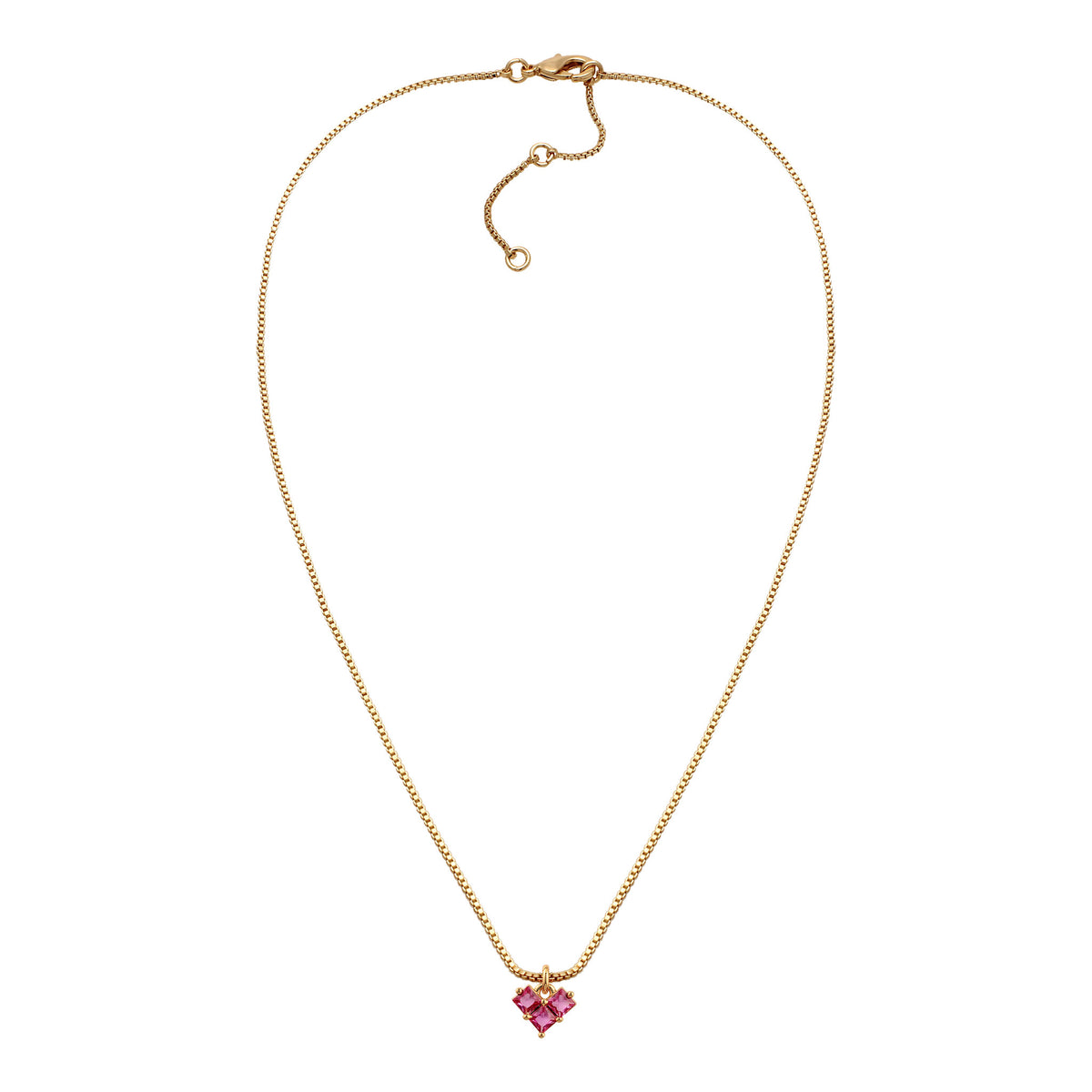 Gold - Elli | Halskette Herz | Kristalle  | Messing
