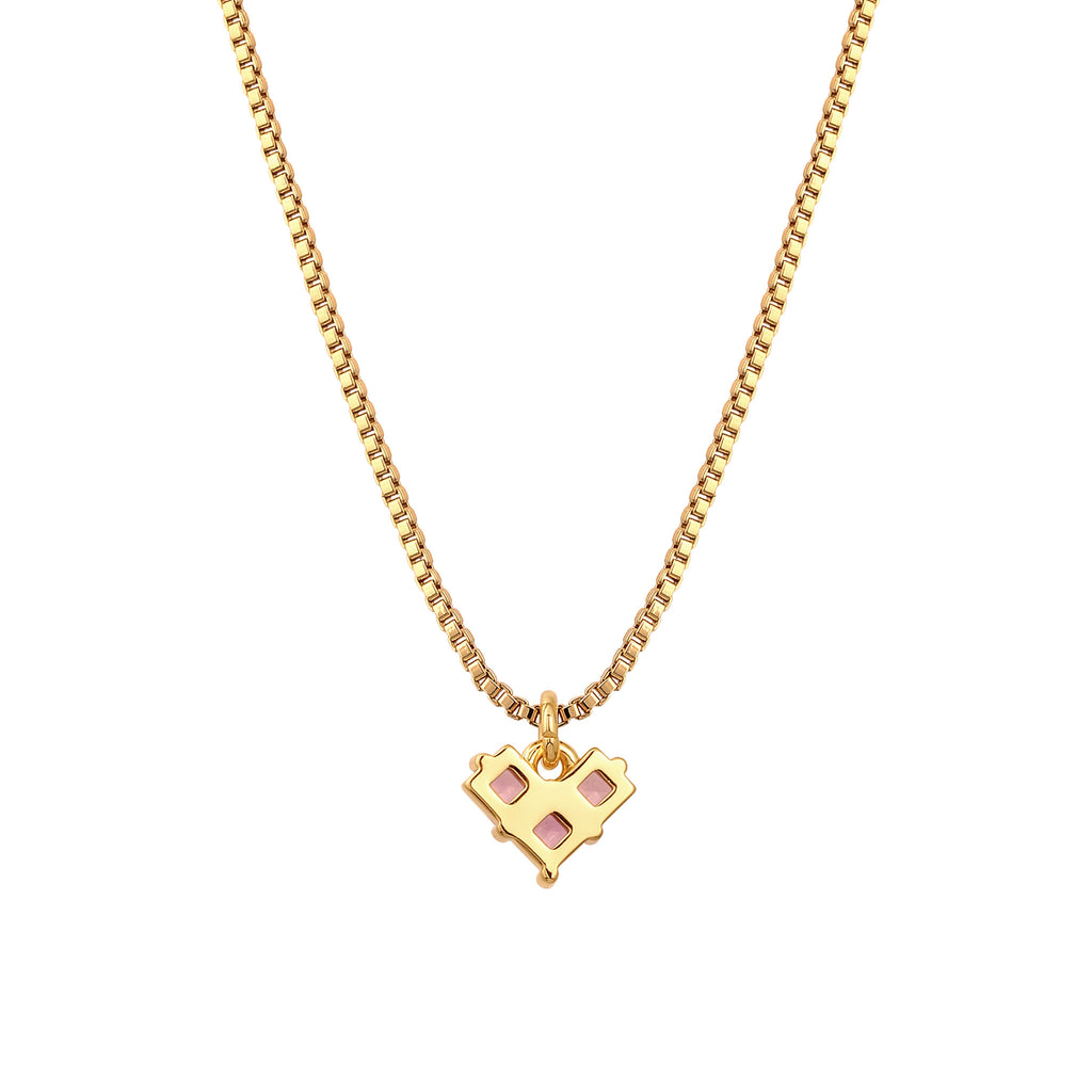 Gold - Elli | Halskette Herz | Kristalle  | Messing