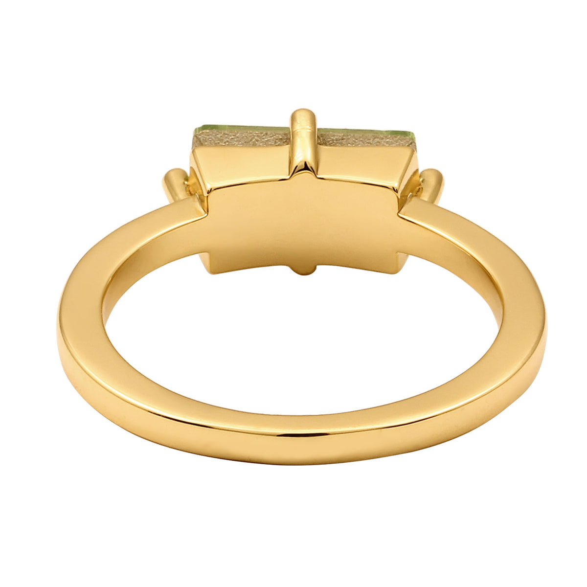 Gold - Elli | Solitär-Ring | Kristall (Grün) | Messing