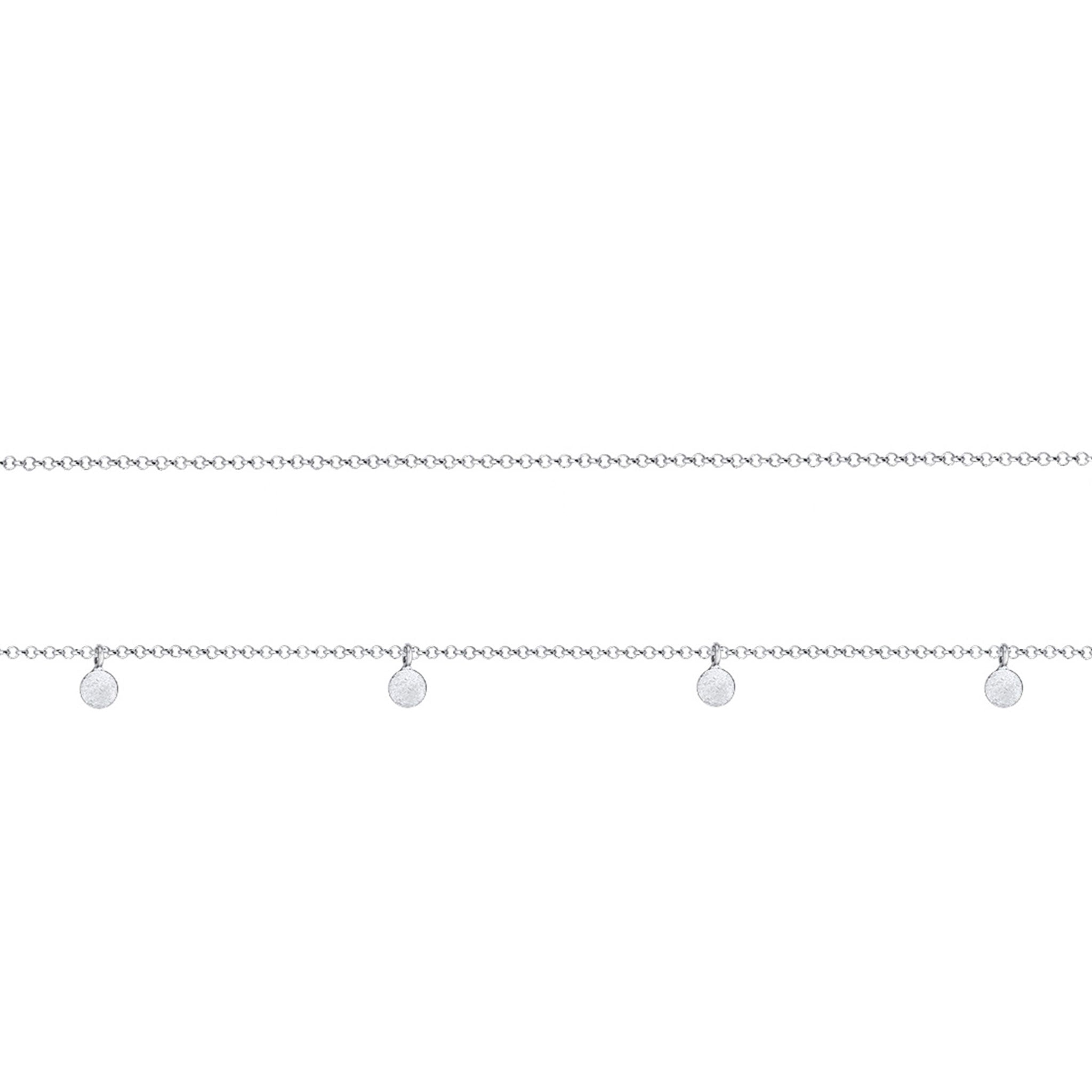 Silber - Elli | Choker Set Plättchen | 925 Sterling Silber