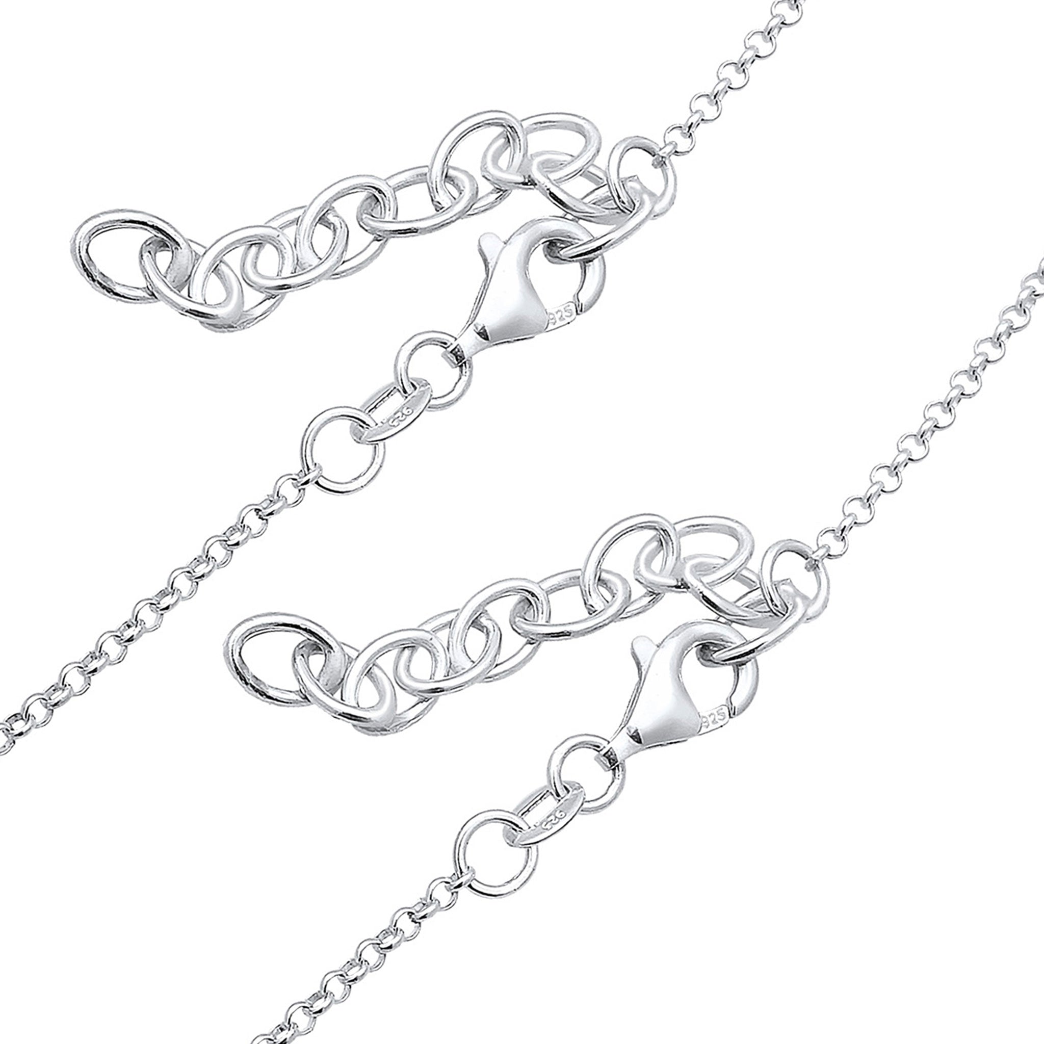 Silber - Elli | Choker Set Plättchen | 925 Sterling Silber
