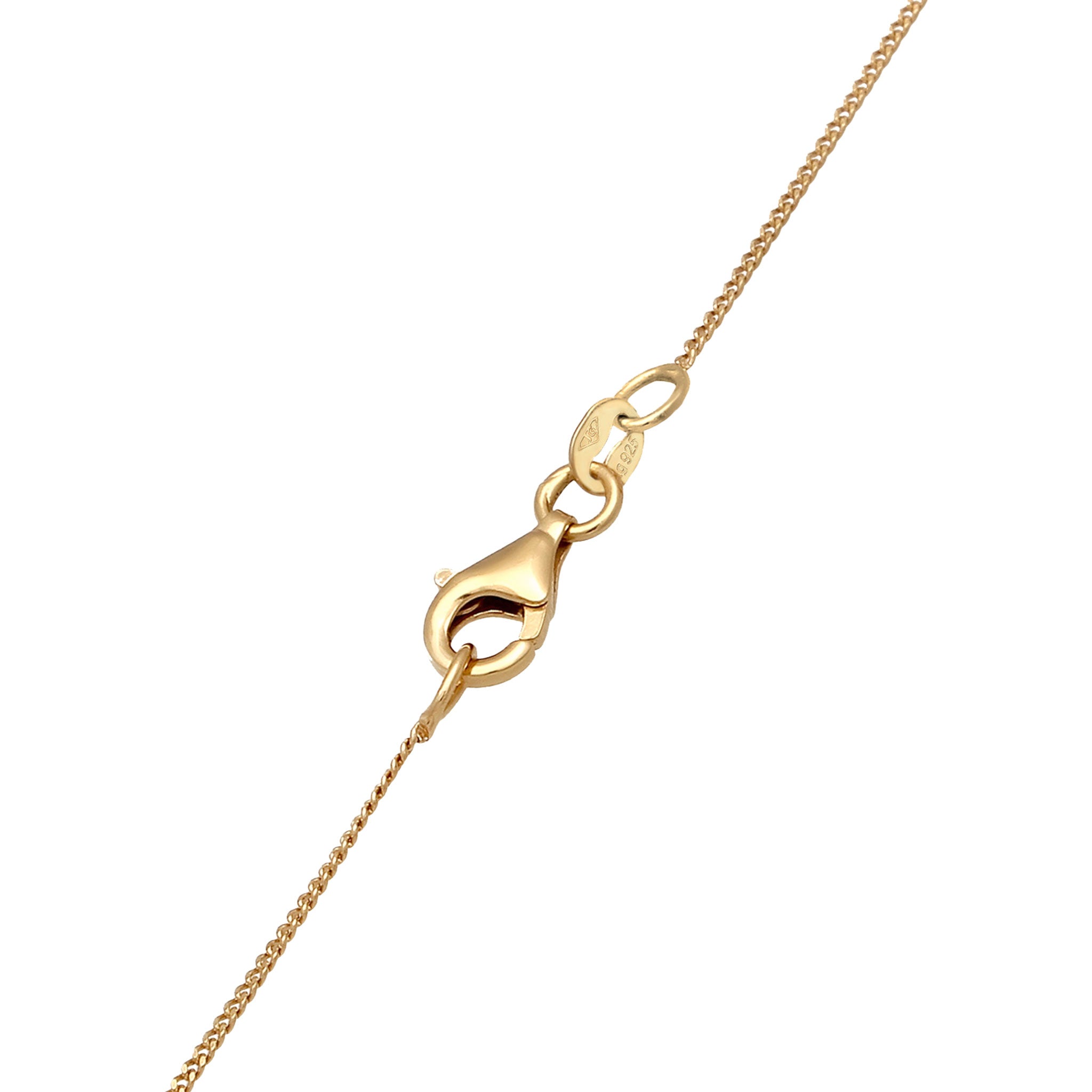 Gold - Elli | Halskette Blume | Synthetische Perle (Weiß) | 925 Sterling Silber vergoldet