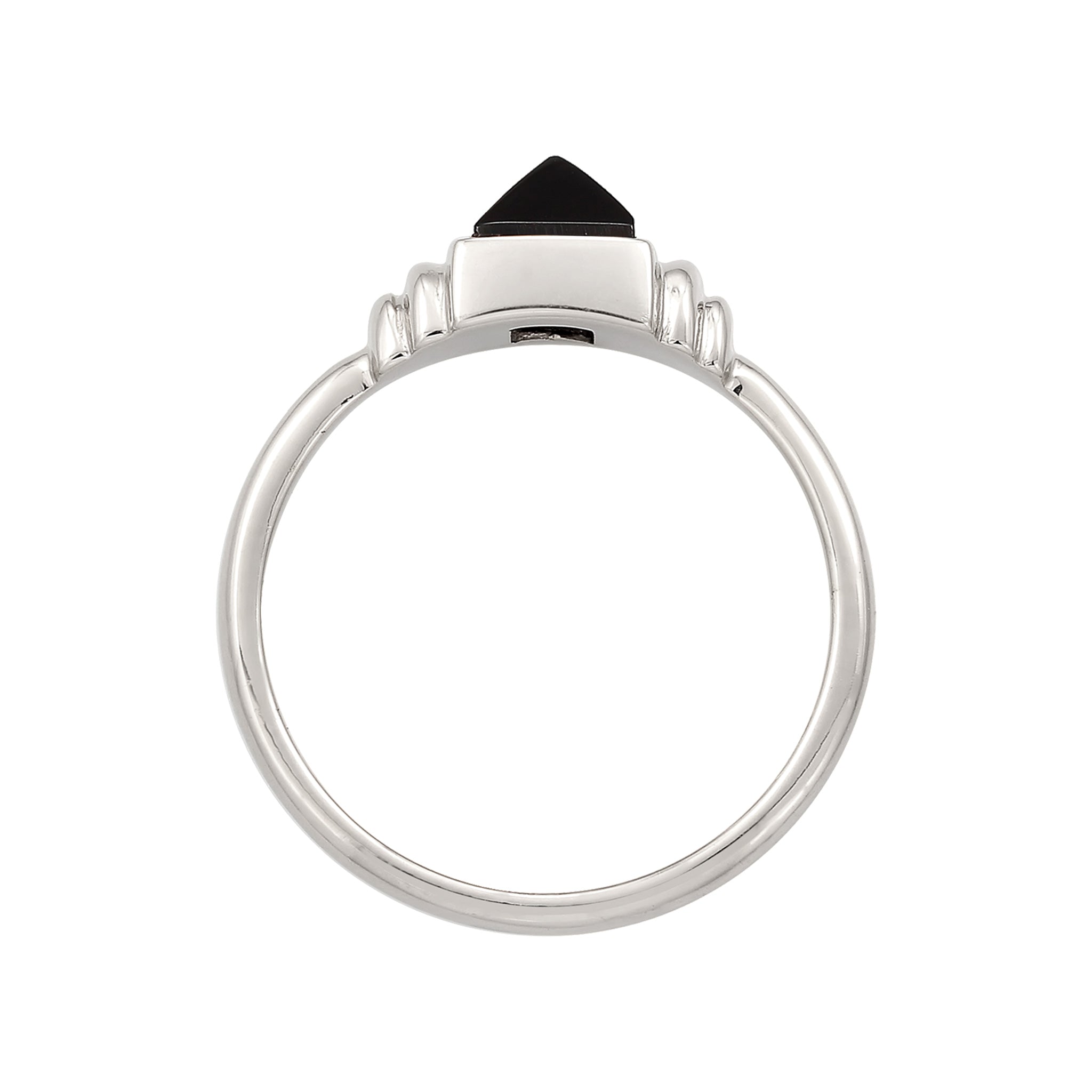 Silber - Elli PREMIUM | Ring Quadrat | Onyx (Schwarz) | 925 Sterling Silber