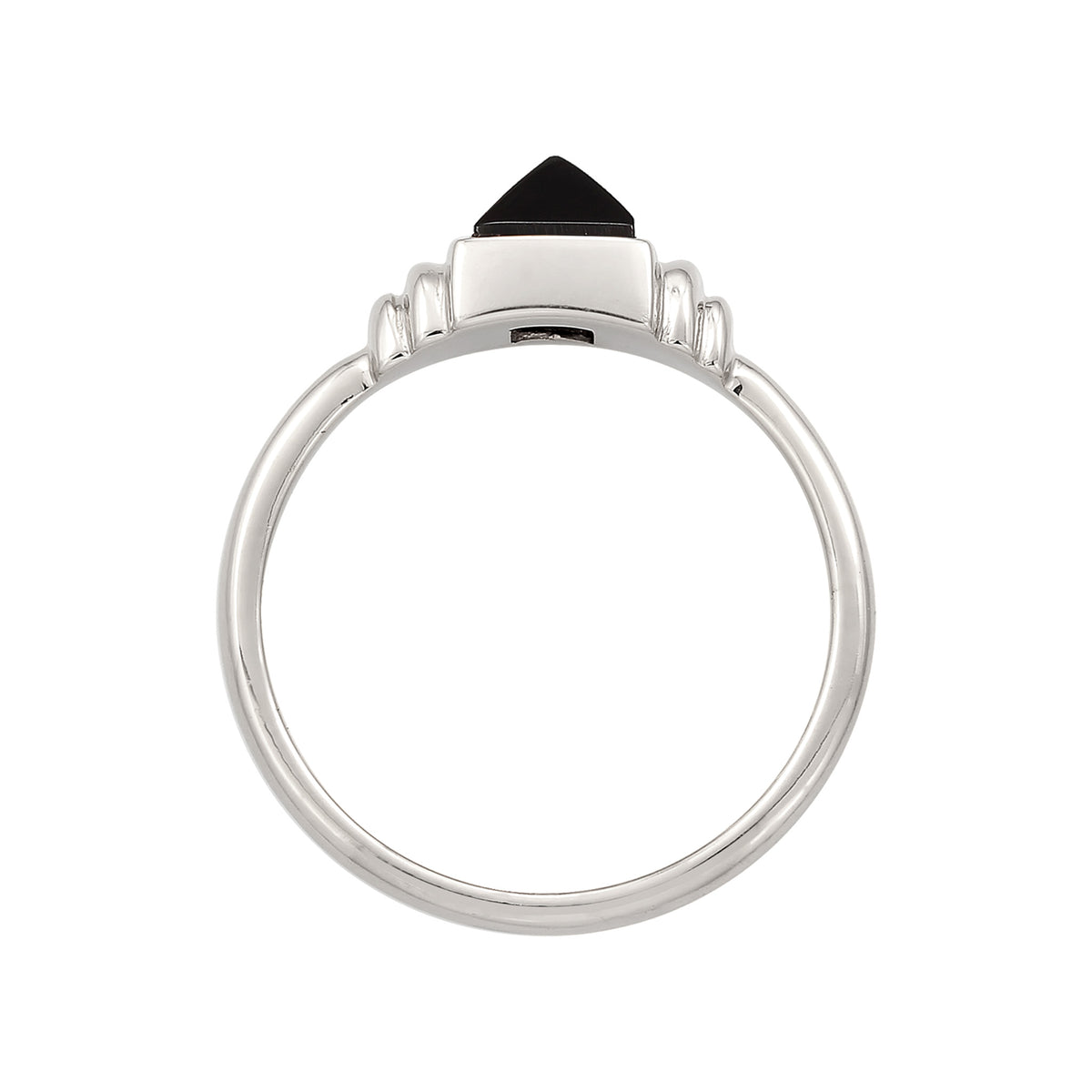 Silber - Elli PREMIUM | Ring Quadrat | Onyx (Schwarz) | 925 Sterling Silber
