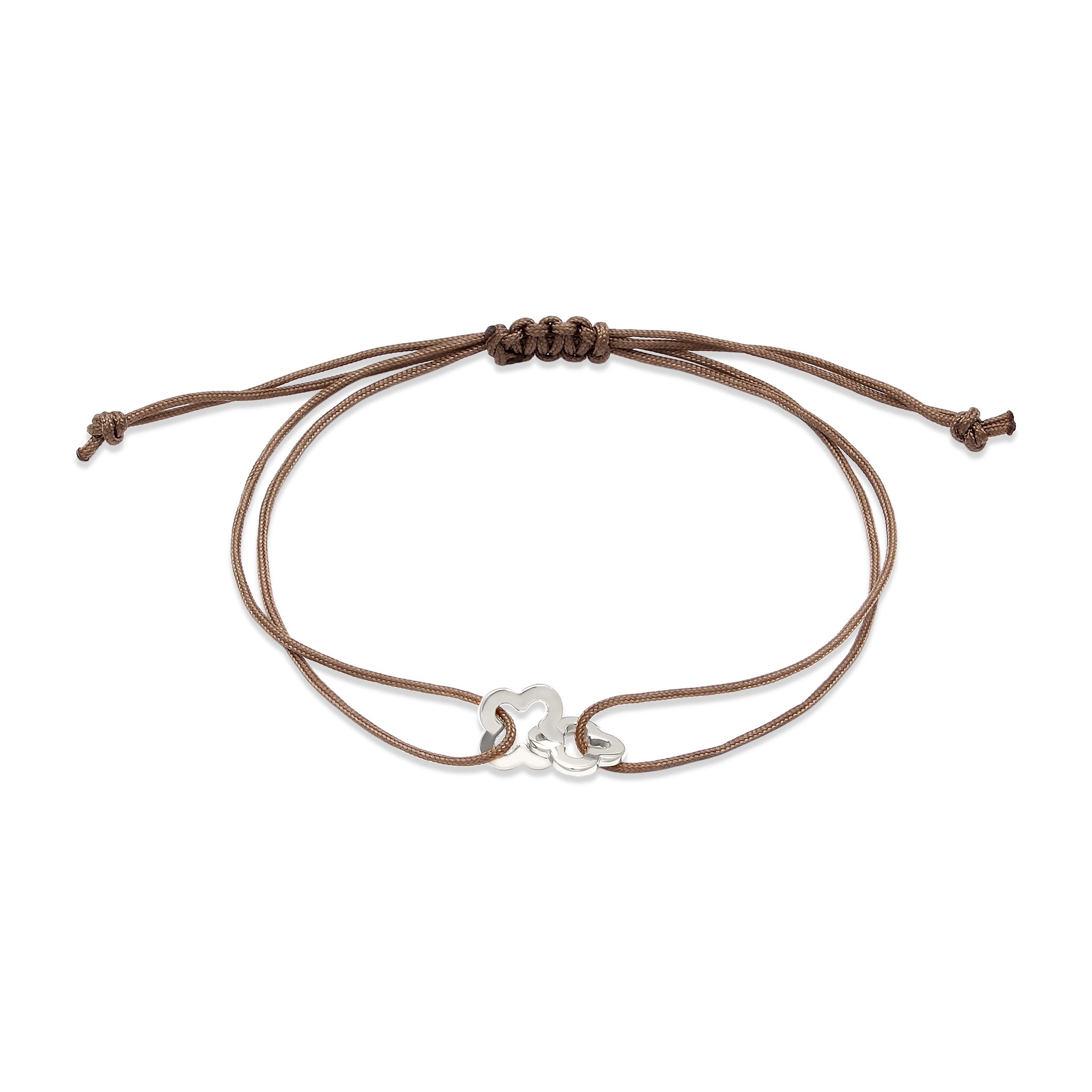 Silber - Elli | Armband Kleeblatt | Nylon | 925 Sterling Silber