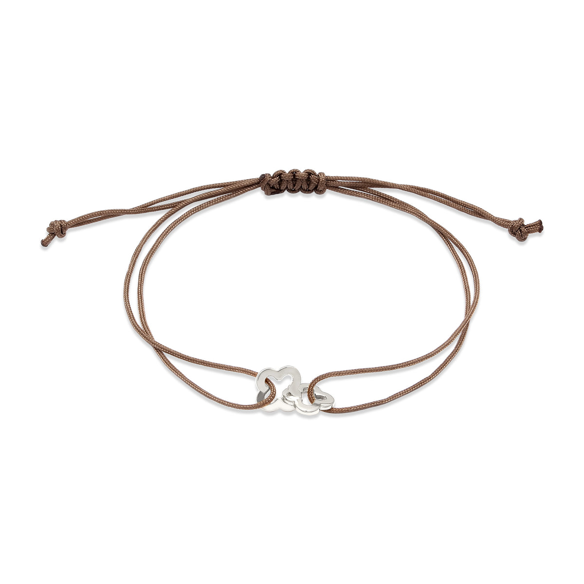 Silber - Elli | Armband Kleeblatt | Nylon | 925 Sterling Silber