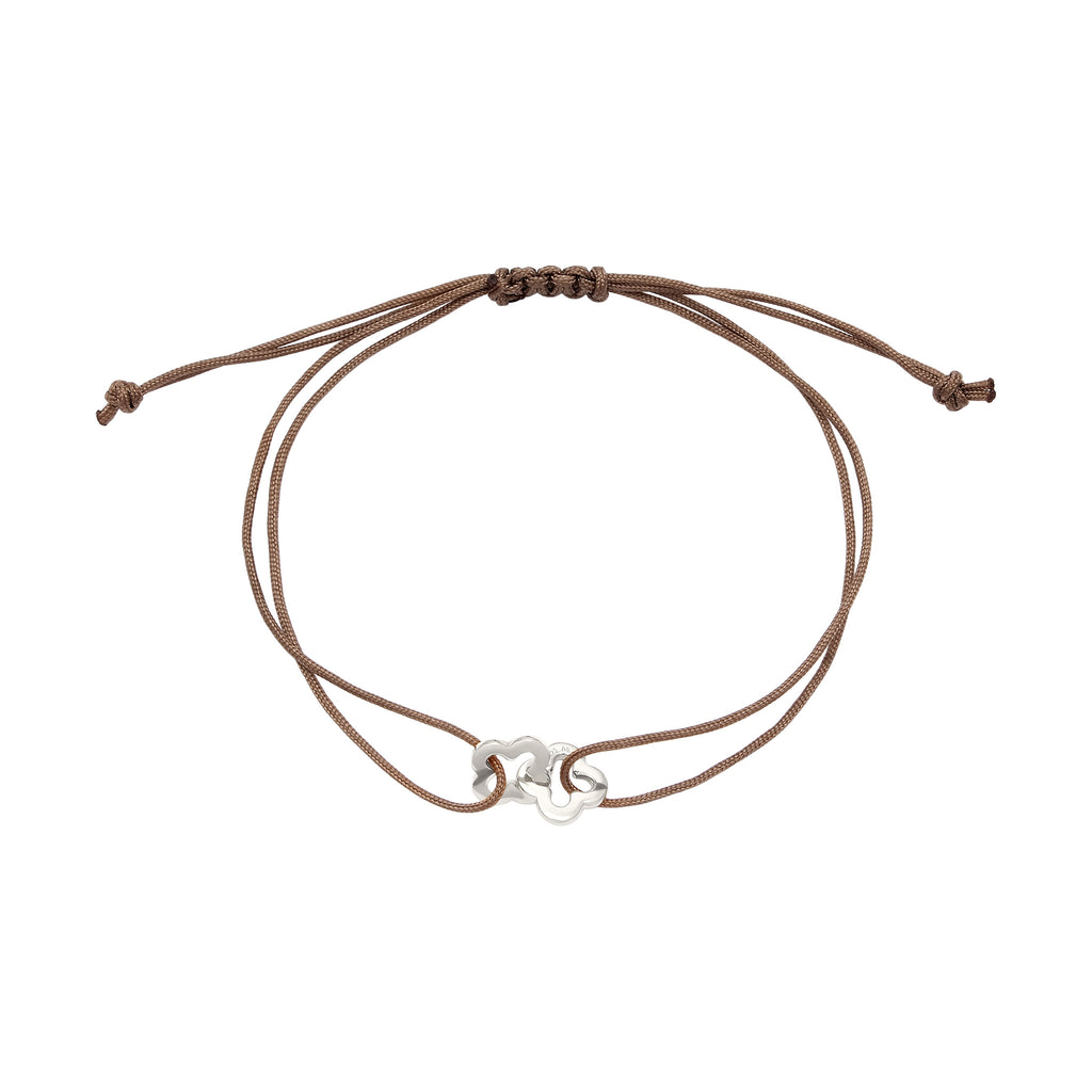 Silber - Elli | Armband Kleeblatt | Nylon | 925 Sterling Silber