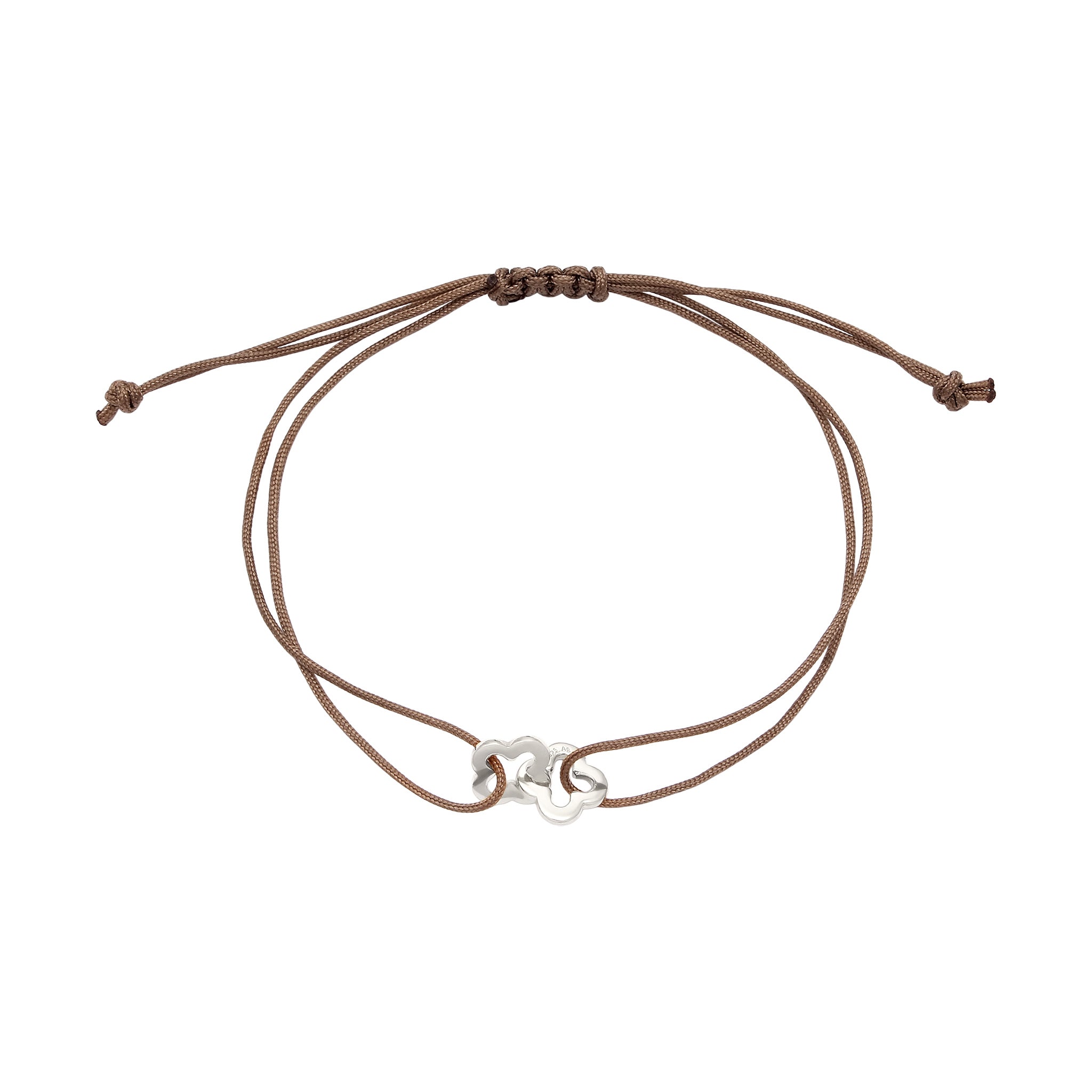 Silber - Elli | Armband Kleeblatt | Nylon | 925 Sterling Silber