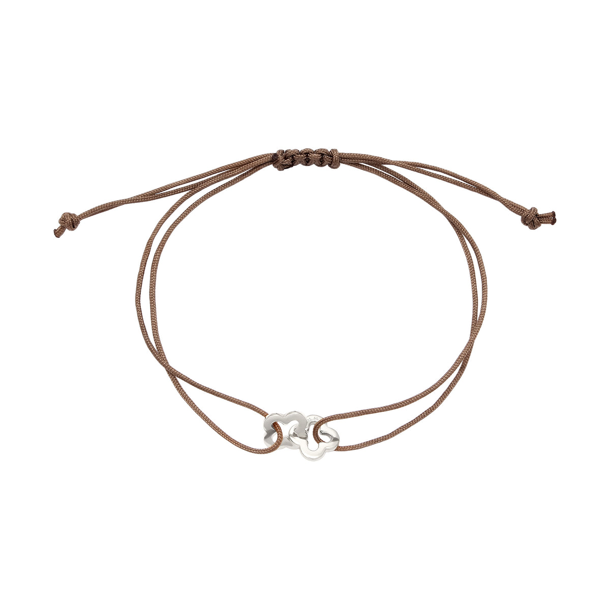 Silber - Elli | Armband Kleeblatt | Nylon | 925 Sterling Silber