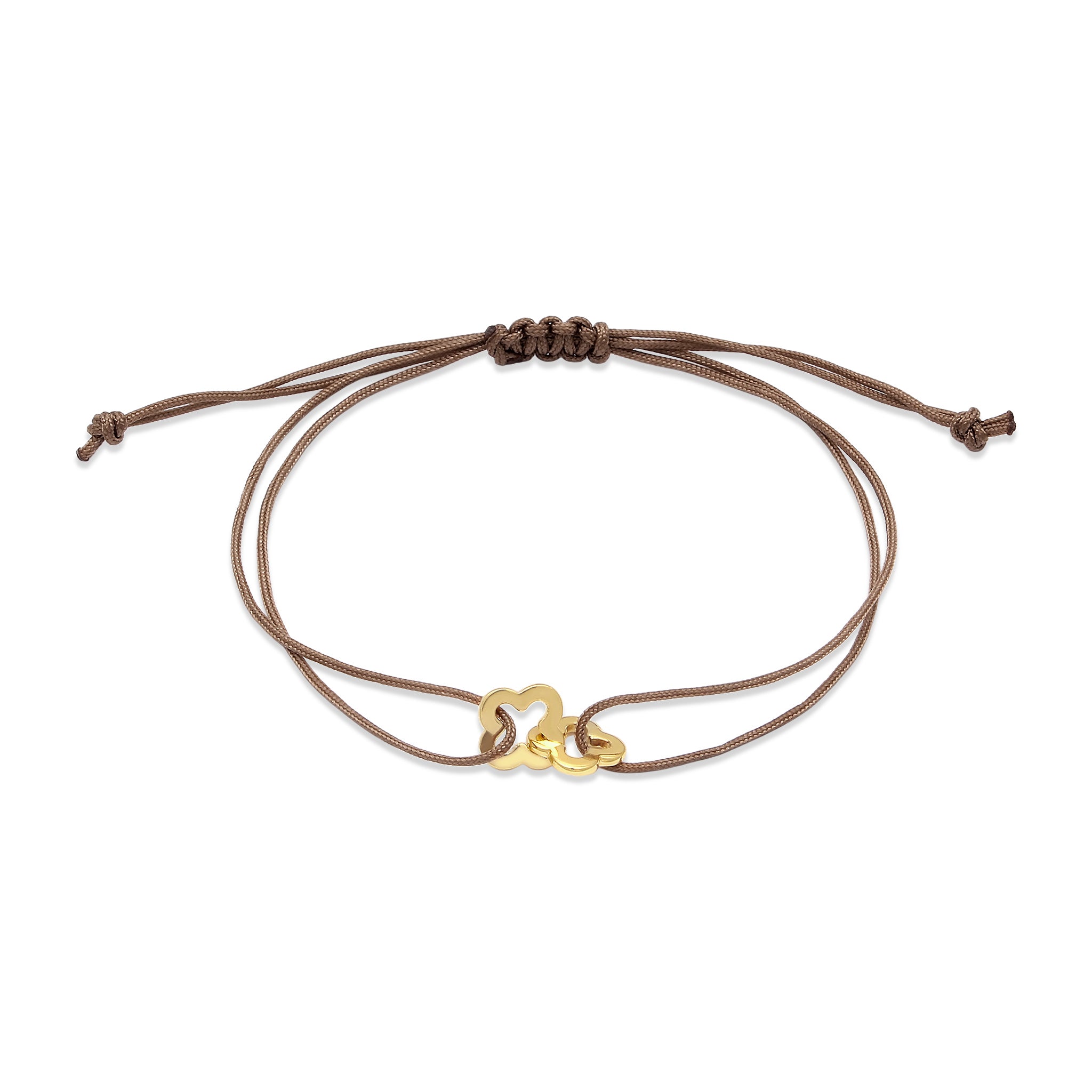 Gold - Elli | Armband Kleeblatt | Nylon | 925 Sterling Silber vergoldet